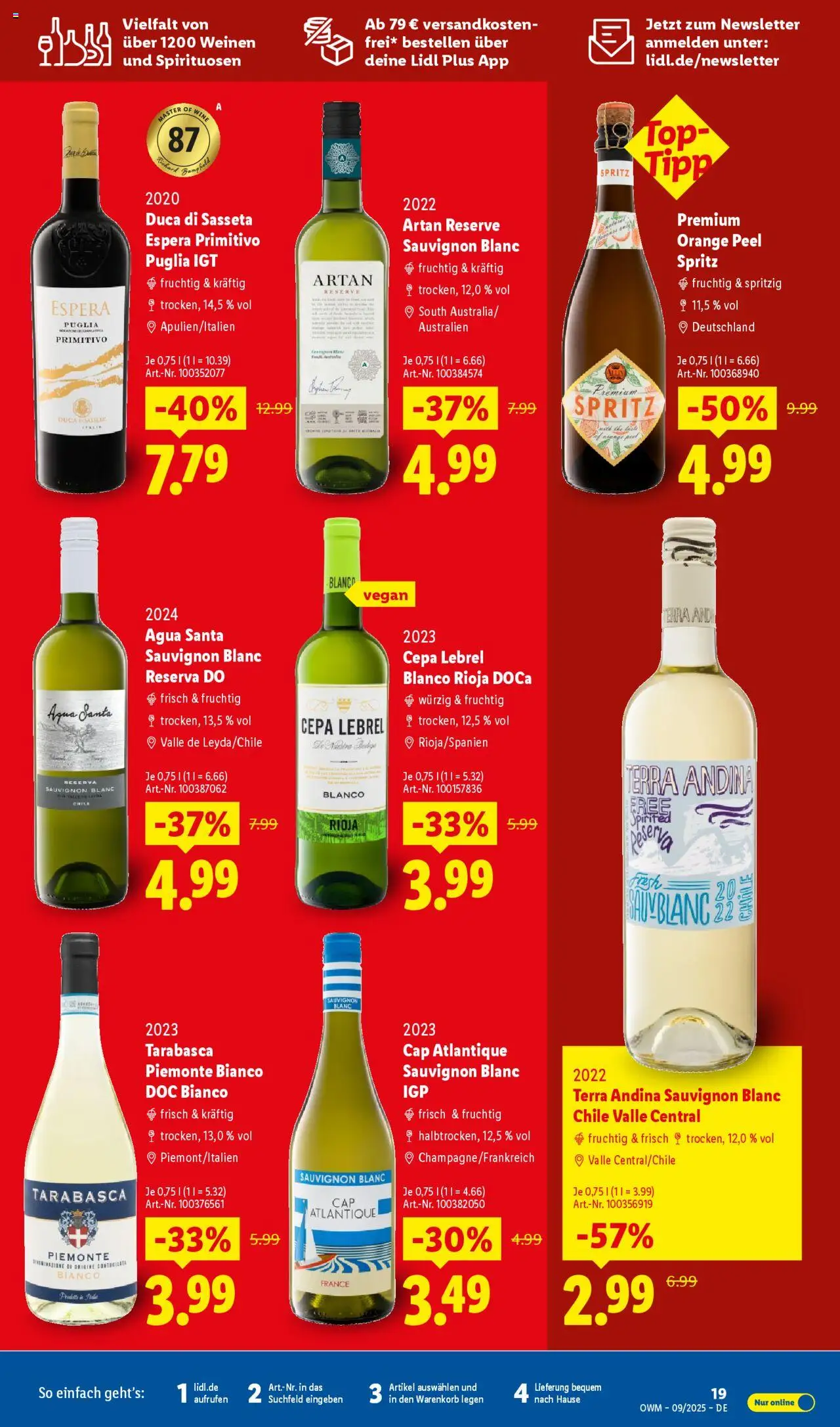 Lidl Wein & Spirituosen im Onlineshop – gültig ab 01.09.2025 | Seite: 19 | Produkte: Top