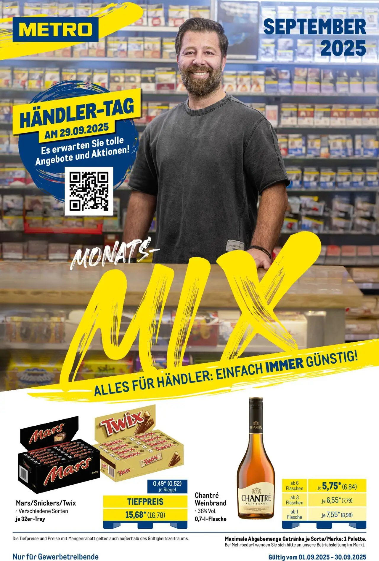 Metro  Monats-Mix – gültig ab 01.09.2025 | Seite: 1 | Produkte: Mars, Twix, Chantré
