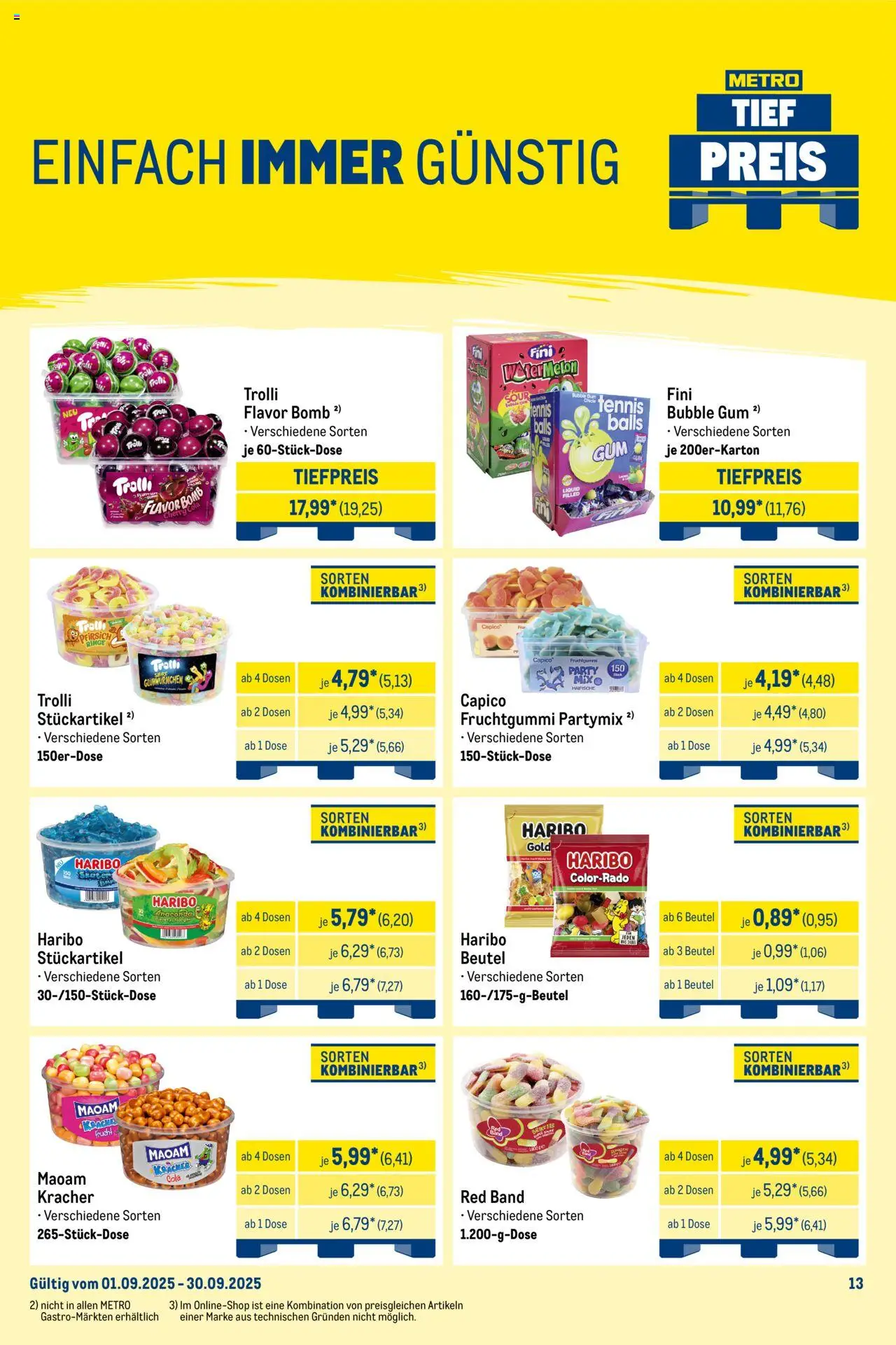 Metro  Monats-Mix – gültig ab 01.09.2025 | Seite: 13 | Produkte: Haribo, Cola, Pfirsich