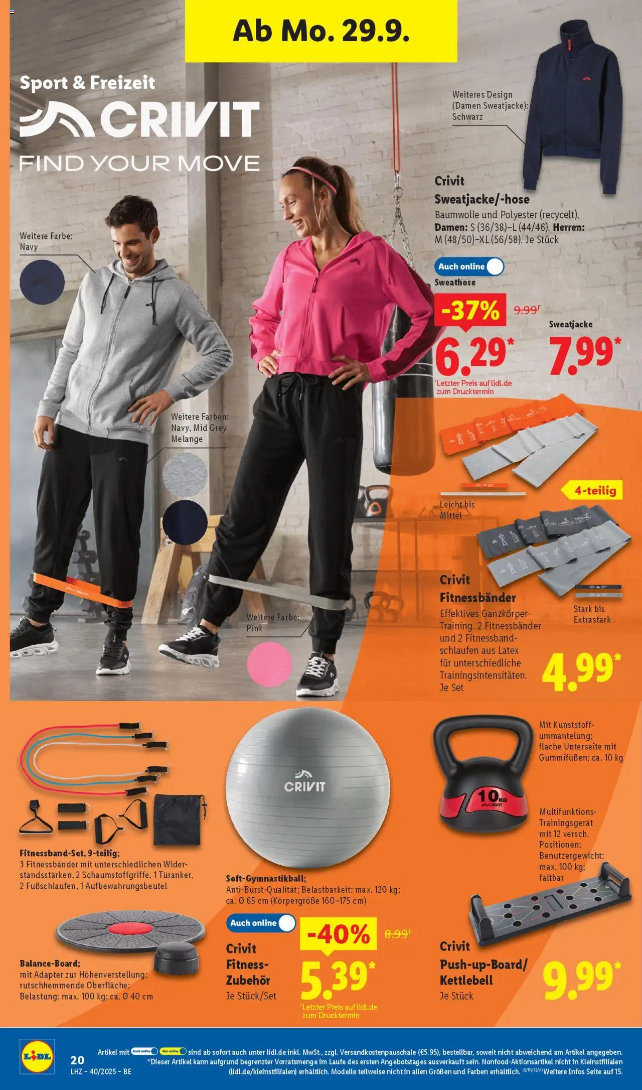 Lidl Prospekt Zossen – gültig ab 29.09.2025 | Seite: 12 | Produkte: Adapter, Sweathose, Sweatjacke