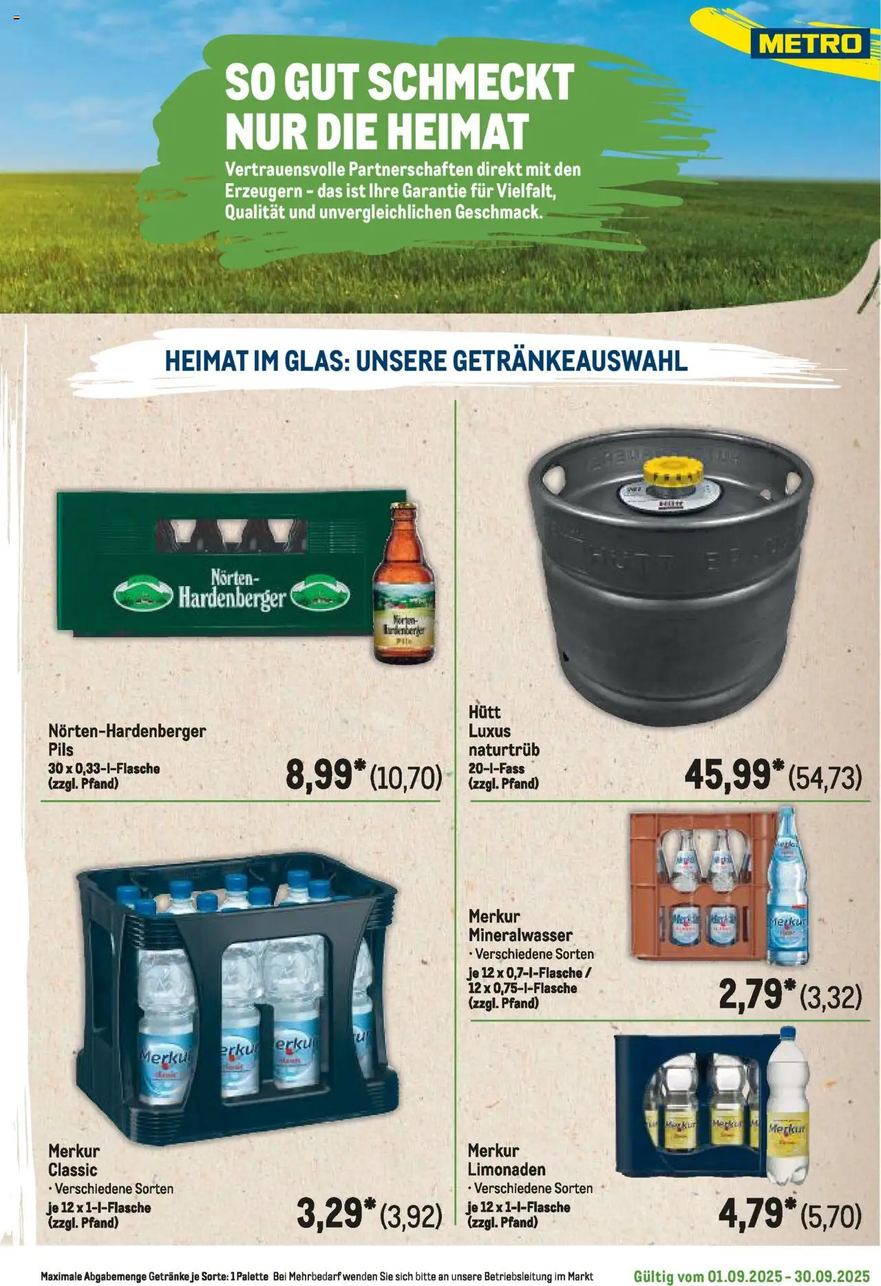 Metro Regionaler Flyer – gültig ab 01.09.2025 | Seite: 5 | Produkte: Pils, Mineralwasser