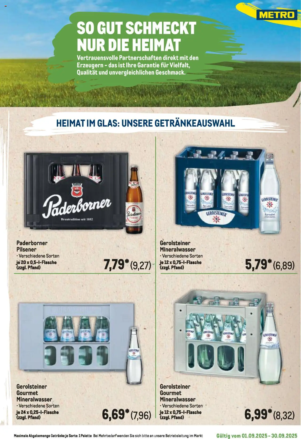 Metro Regionaler Flyer – gültig ab 01.09.2025 | Seite: 9 | Produkte: Mineralwasser, Gerolsteiner