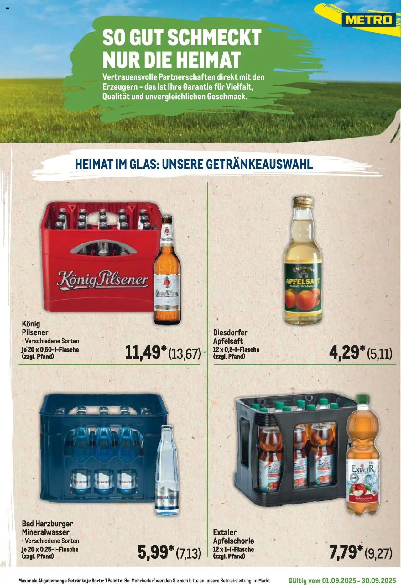 Metro Regionaler Flyer – gültig ab 01.09.2025 | Seite: 15 | Produkte: Konig pilsener, Bad, Apfelsaft, Mineralwasser