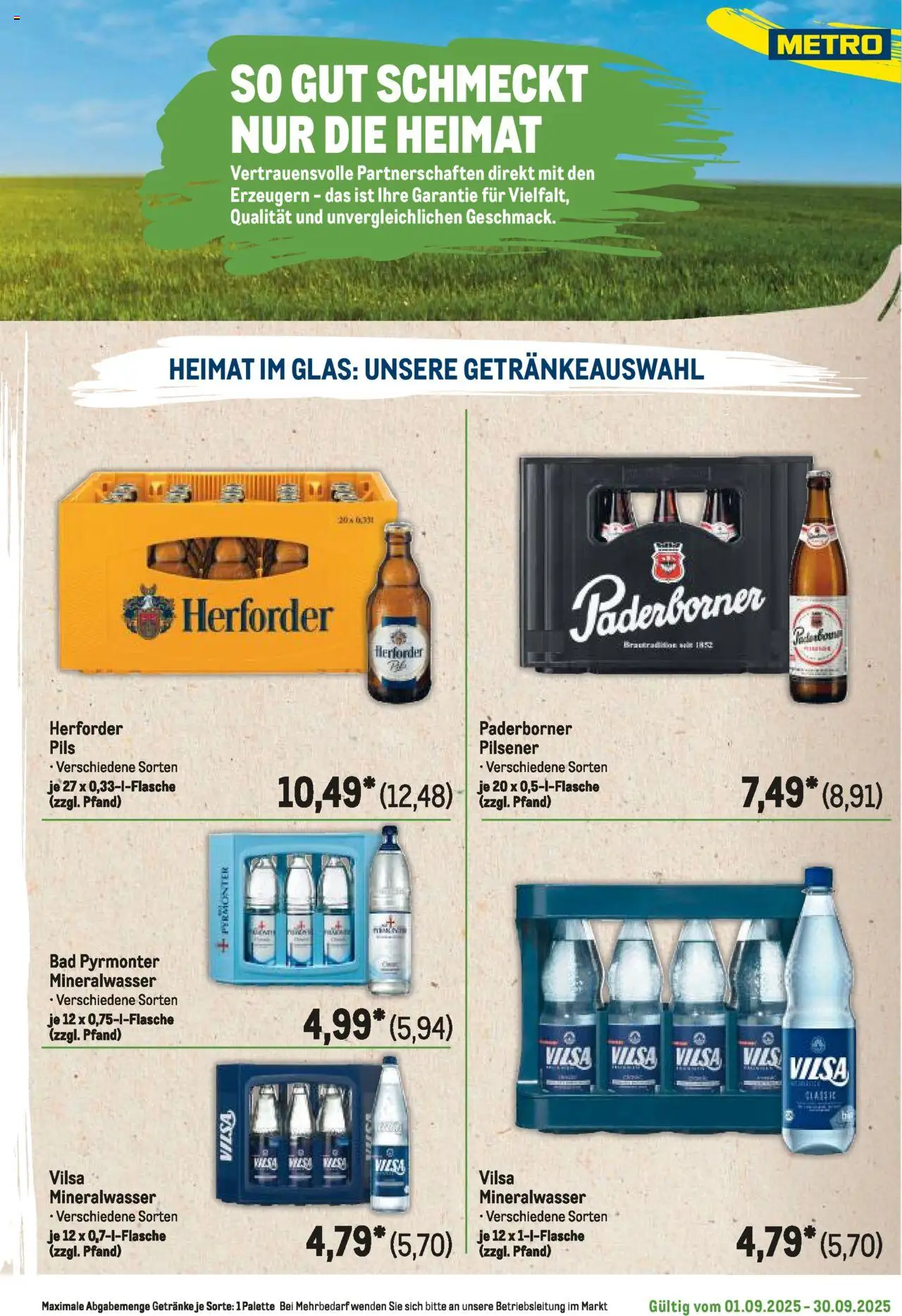 Metro Regionaler Flyer – gültig ab 01.09.2025 | Seite: 19 | Produkte: Bad, Pils, Mineralwasser