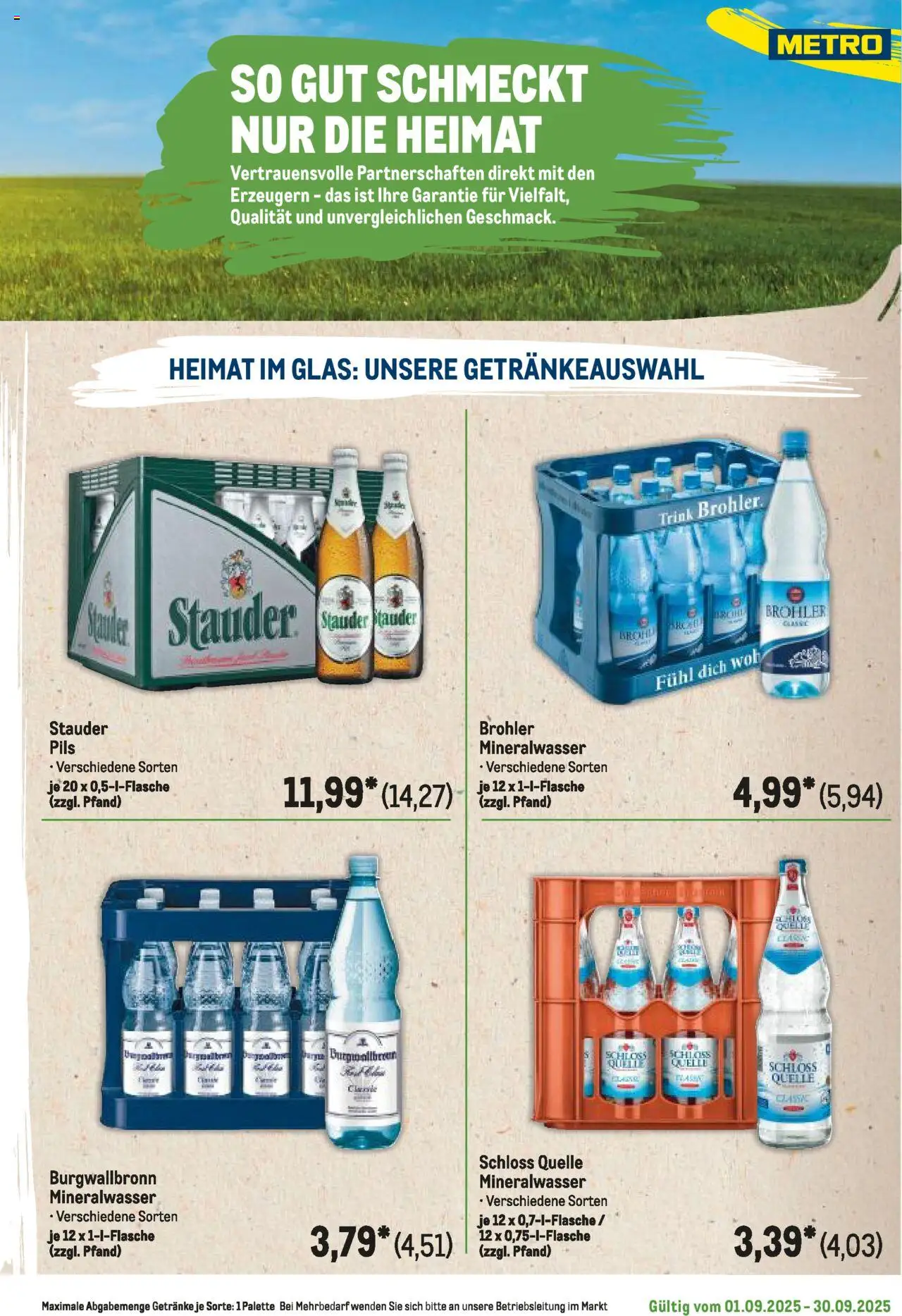 Metro Regionaler Flyer – gültig ab 01.09.2025 | Seite: 21 | Produkte: Pils, Mineralwasser