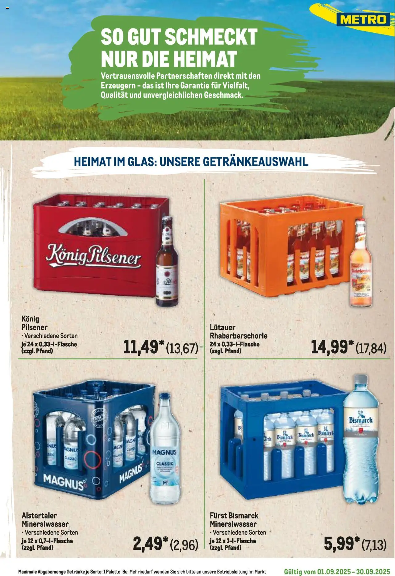 Metro Regionaler Flyer – gültig ab 01.09.2025 | Seite: 27 | Produkte: Konig pilsener, Mineralwasser