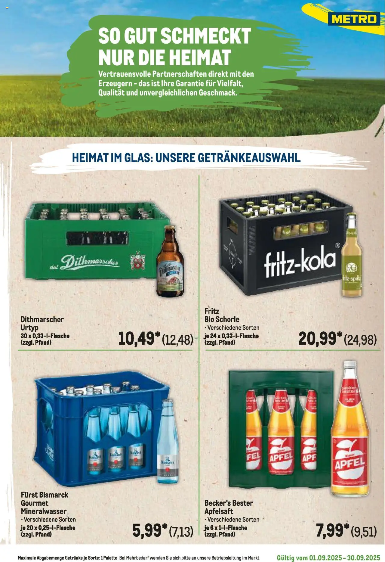 Metro Regionaler Flyer – gültig ab 01.09.2025 | Seite: 31 | Produkte: Äpfel, Apfelsaft, Mineralwasser