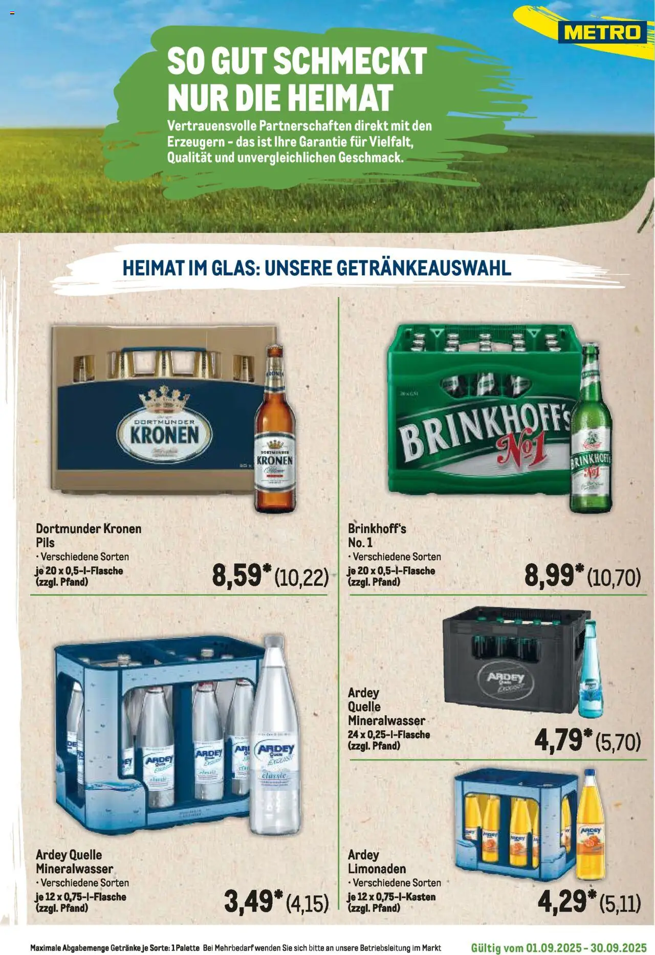 Metro Regionaler Flyer – gültig ab 01.09.2025 | Seite: 35 | Produkte: Pils, Mineralwasser