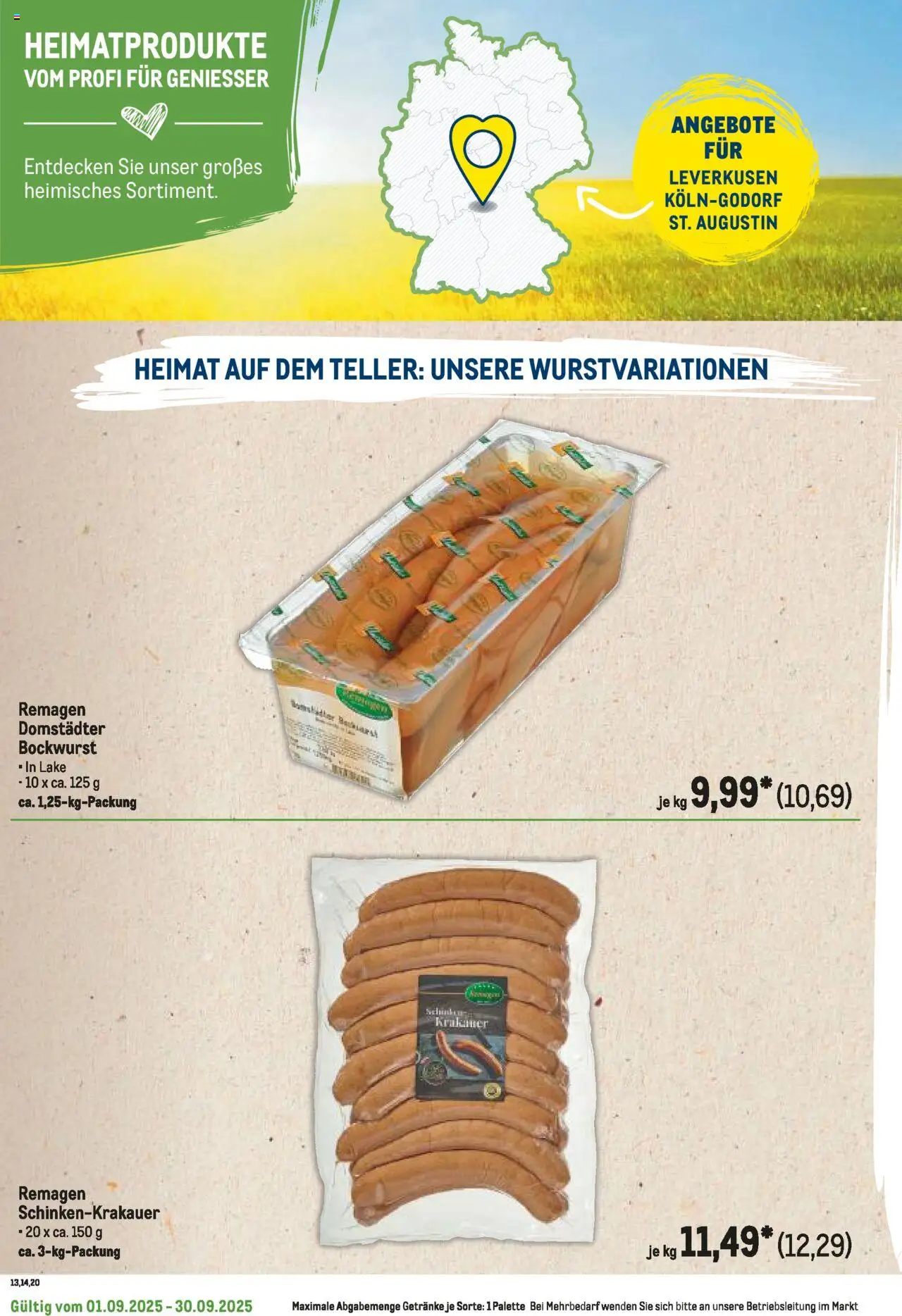 Metro Regionaler Flyer – gültig ab 01.09.2025 | Seite: 48 | Produkte: Bockwurst