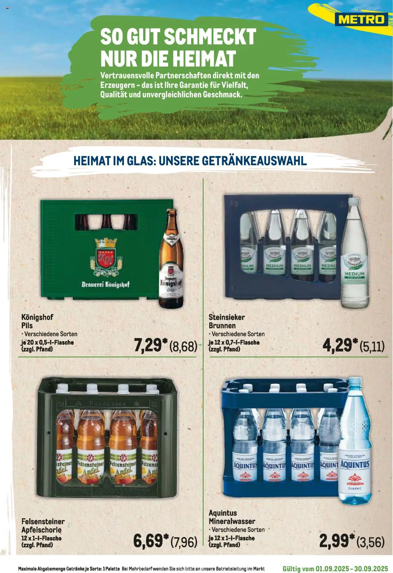 Metro Regionaler Flyer – gültig ab 01.09.2025 | Seite: 51 | Produkte: Pils, Mineralwasser