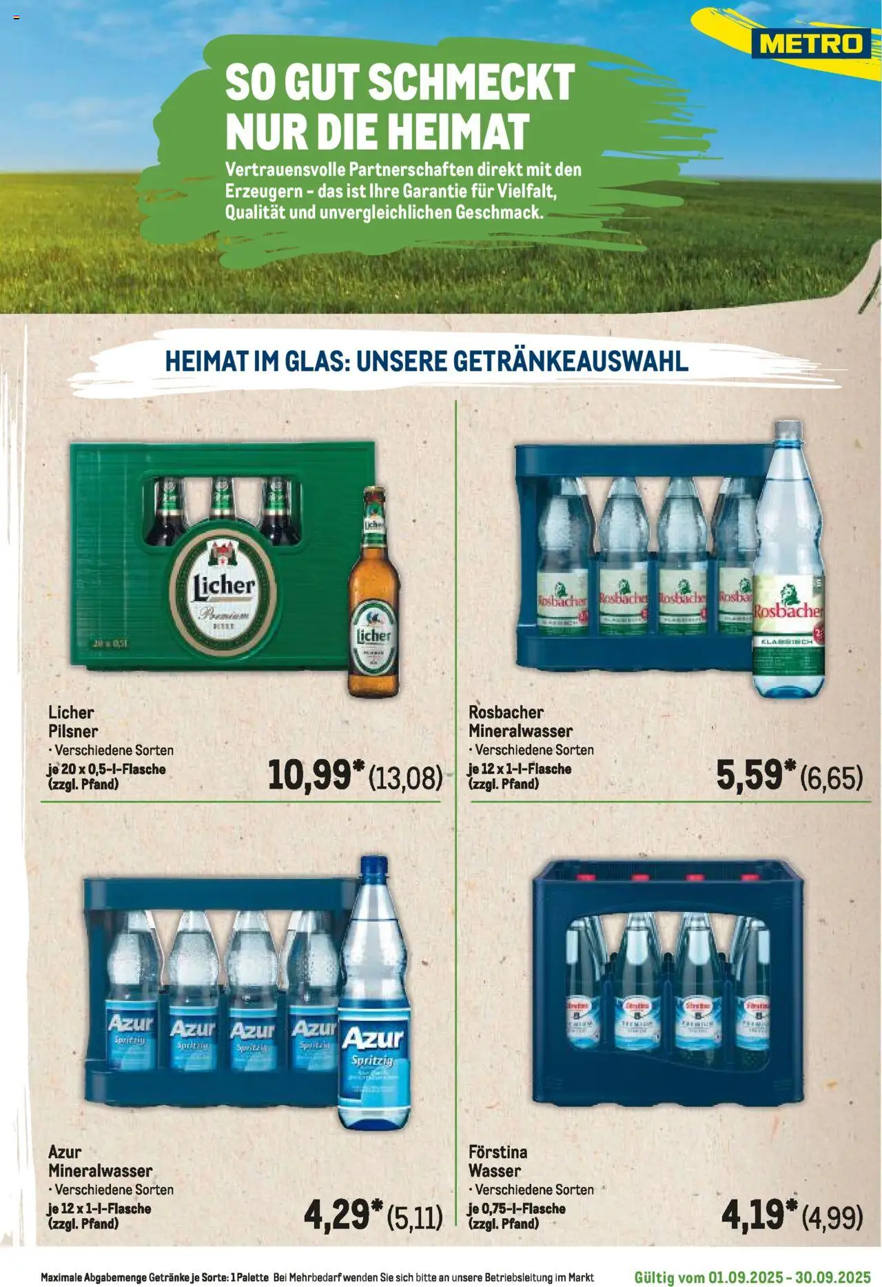 Metro Regionaler Flyer – gültig ab 01.09.2025 | Seite: 61 | Produkte: Mineralwasser, Wasser