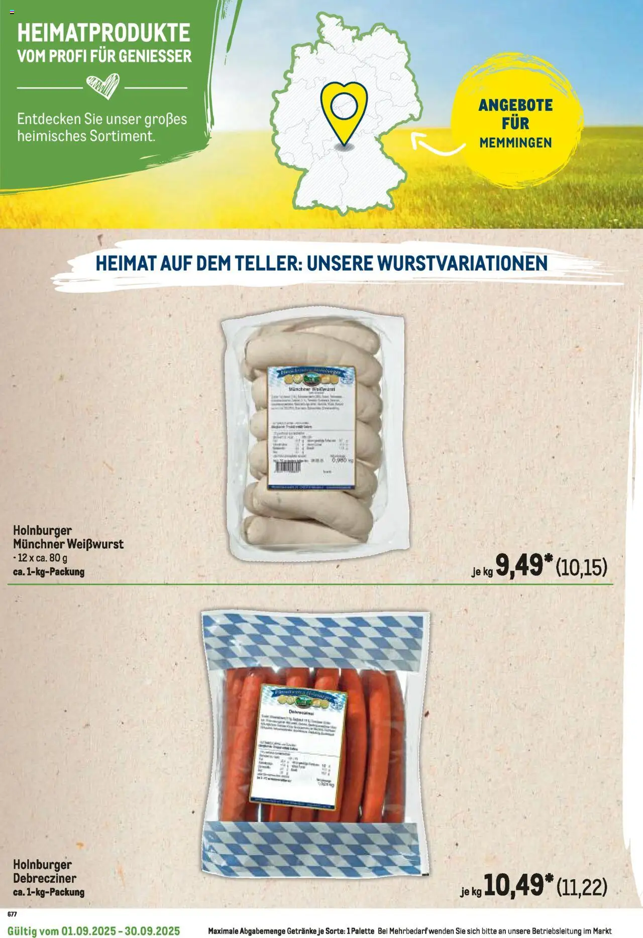 Metro Regionaler Flyer – gültig ab 01.09.2025 | Seite: 68 | Produkte: Weißwurst