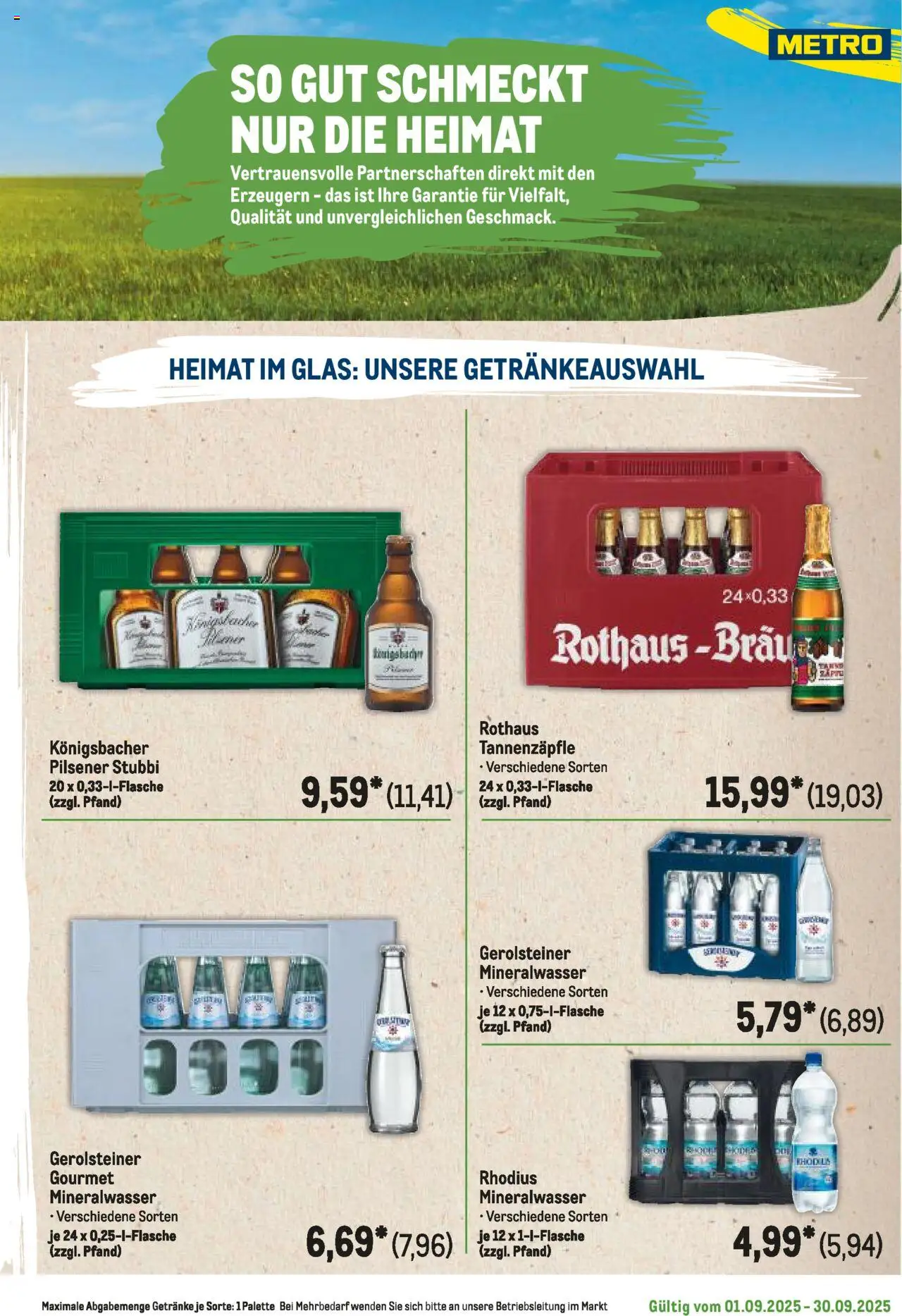 Metro Regionaler Flyer – gültig ab 01.09.2025 | Seite: 73 | Produkte: Mineralwasser, Gerolsteiner