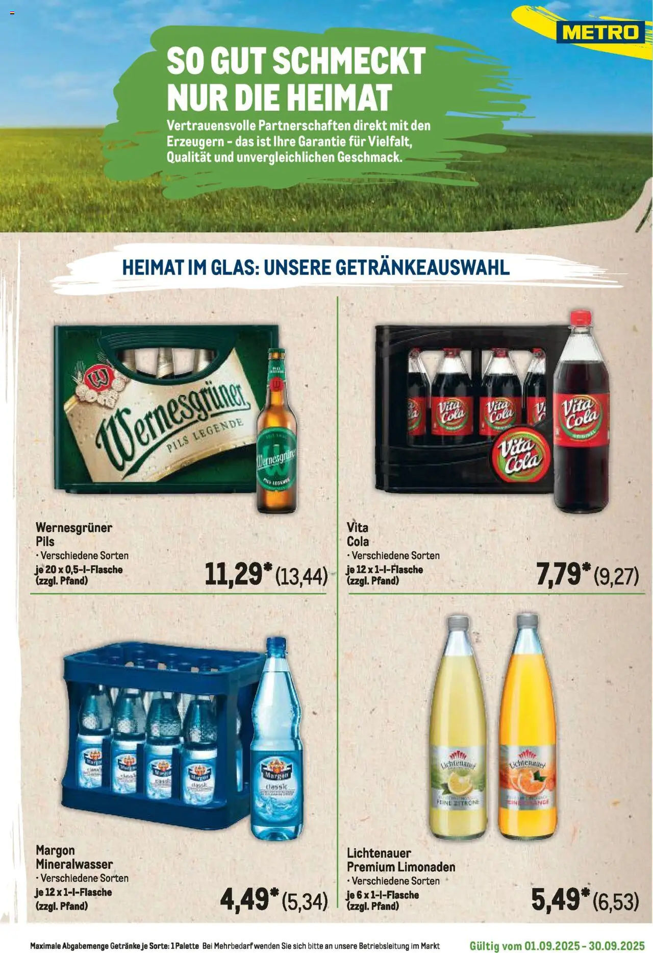 Metro Regionaler Flyer – gültig ab 01.09.2025 | Seite: 85 | Produkte: Pils, Mineralwasser, Zitrone, Vita cola