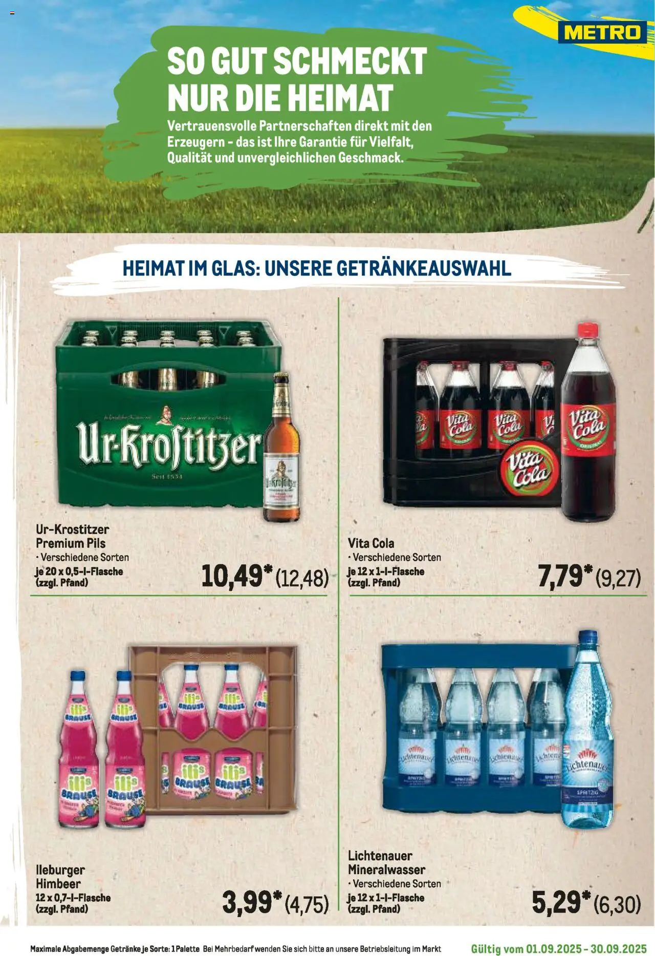 Metro Regionaler Flyer – gültig ab 01.09.2025 | Seite: 93 | Produkte: Cola, Pils, Mineralwasser, Vita cola