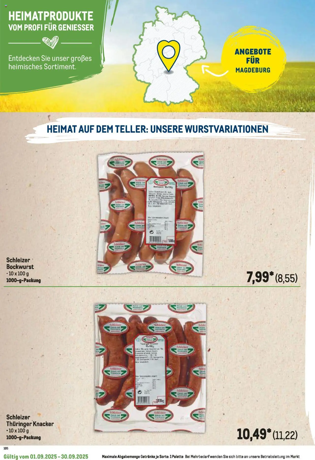 Metro Regionaler Flyer – gültig ab 01.09.2025 | Seite: 96 | Produkte: Bockwurst