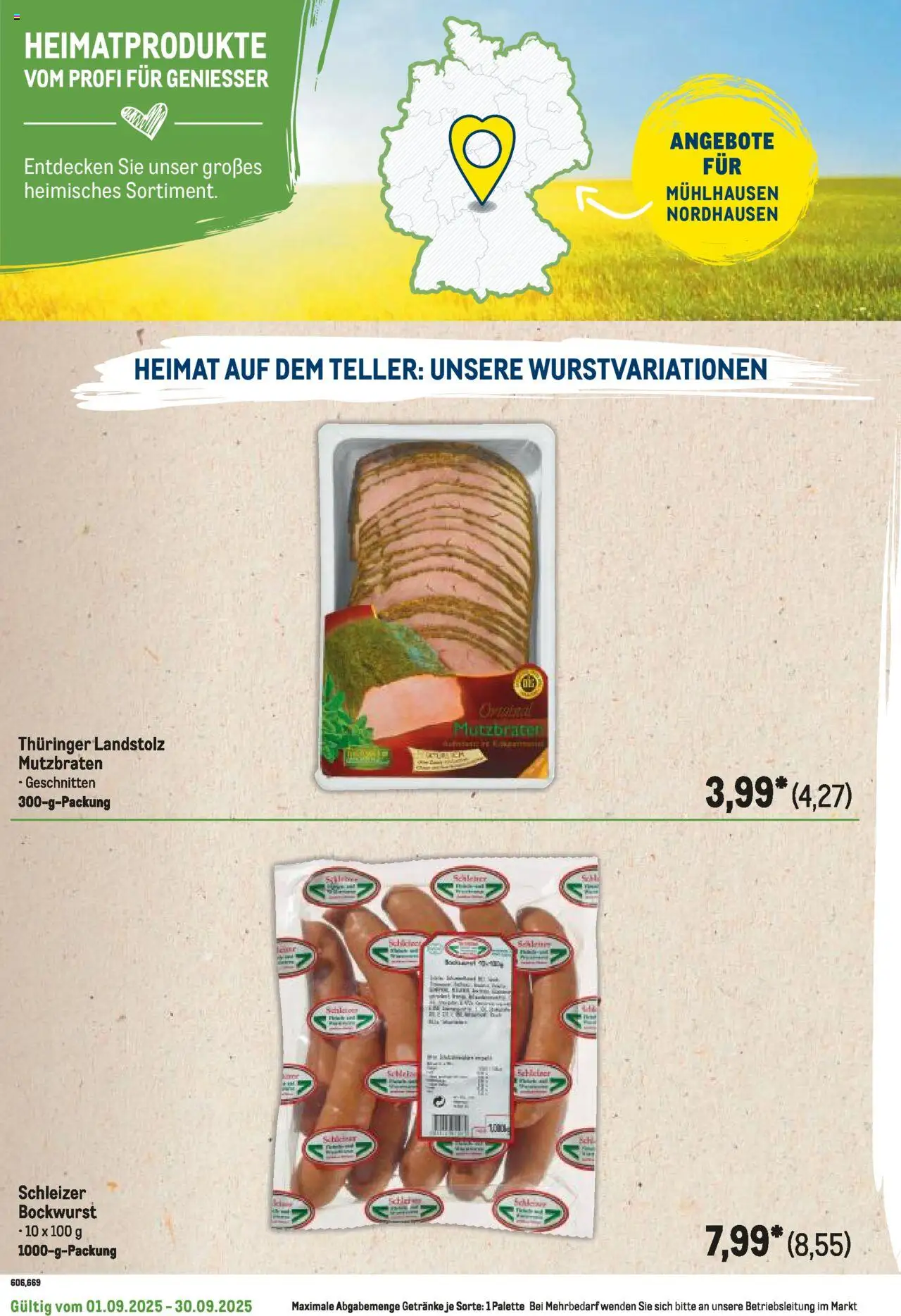 Metro Regionaler Flyer – gültig ab 01.09.2025 | Seite: 100 | Produkte: Bockwurst