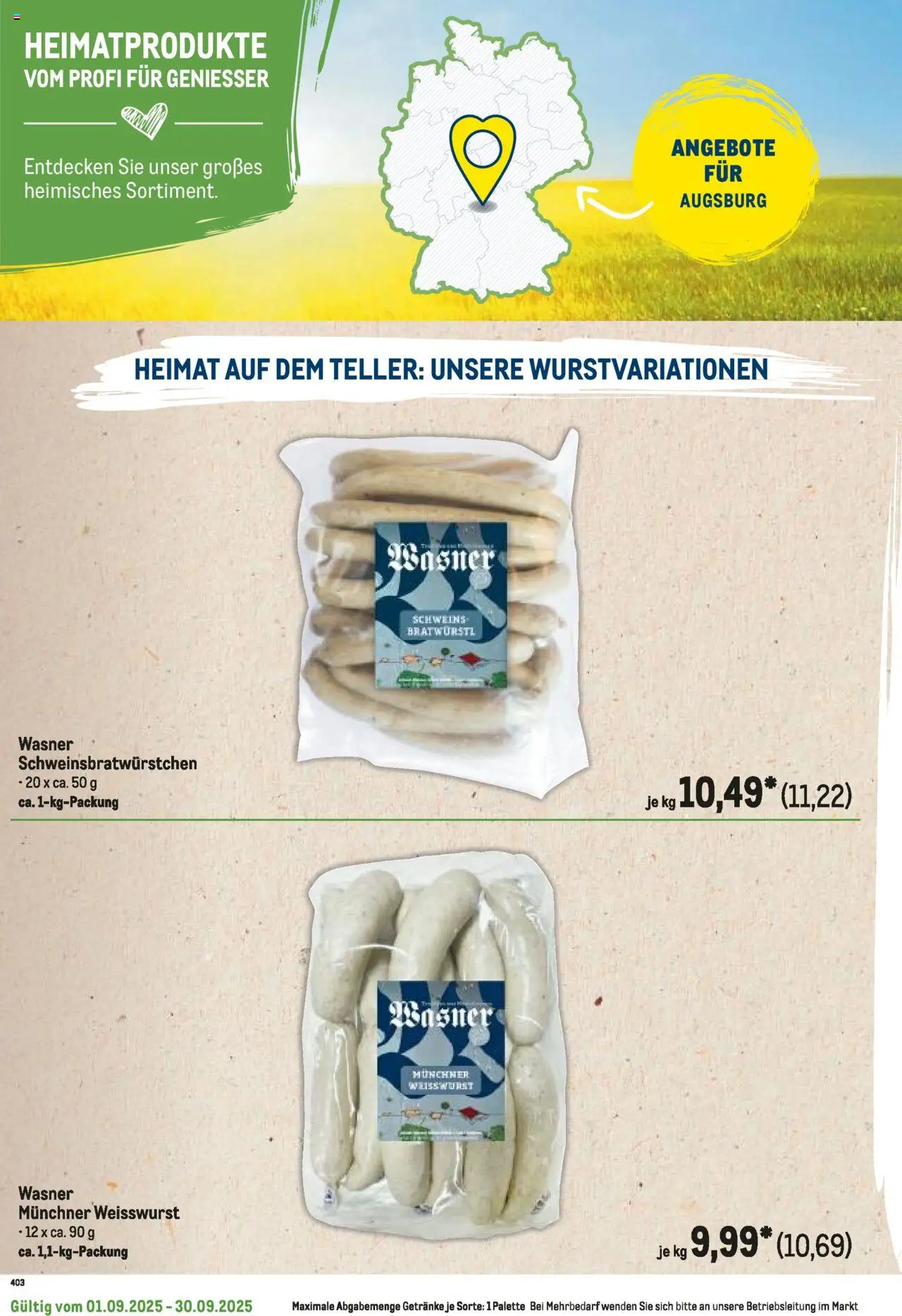 Metro Regionaler Flyer – gültig ab 01.09.2025 | Seite: 98 | Produkte: Weißwurst, Wurst