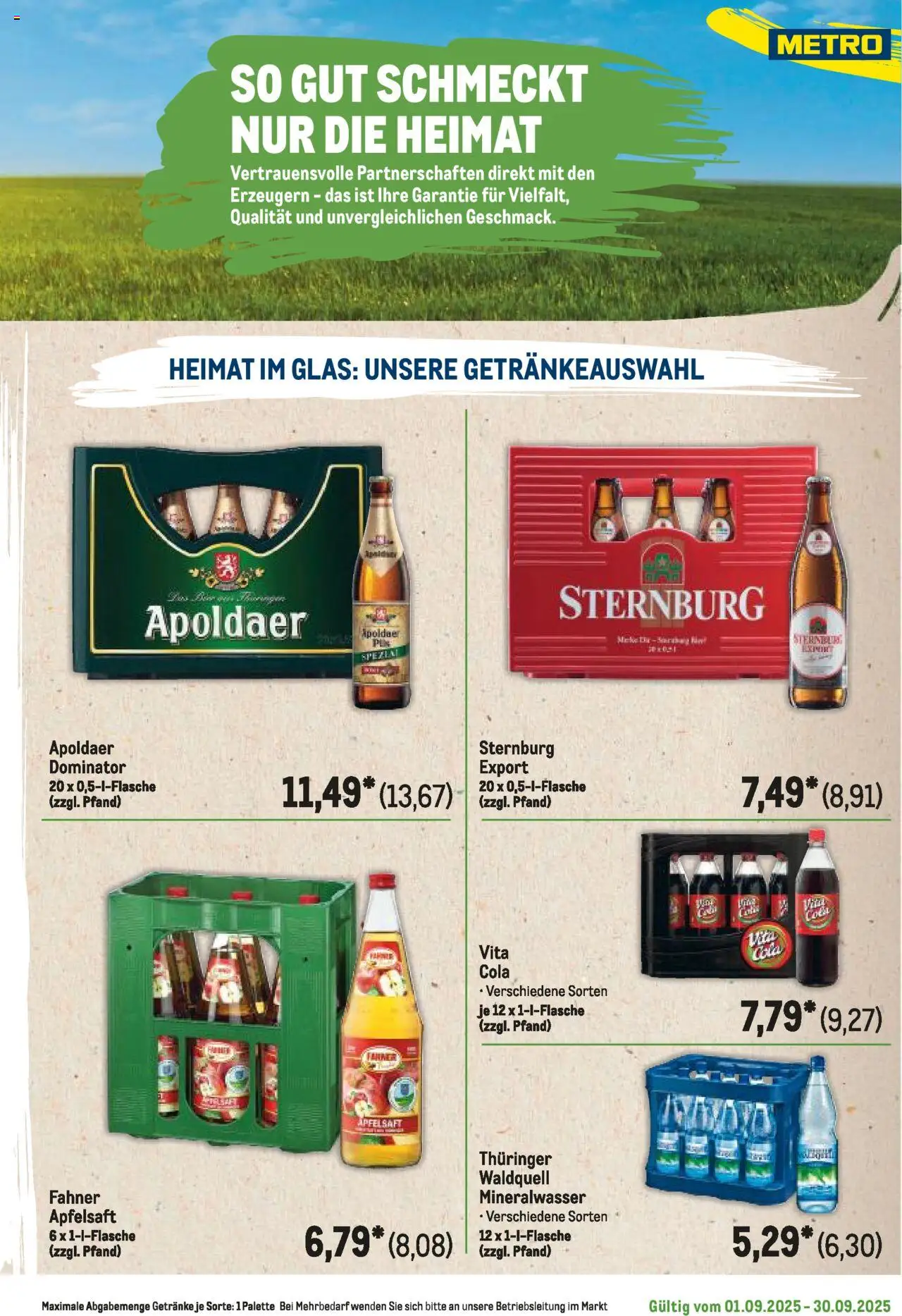 Metro Regionaler Flyer – gültig ab 01.09.2025 | Seite: 117 | Produkte: Cola, Apfelsaft, Mineralwasser, Vita cola