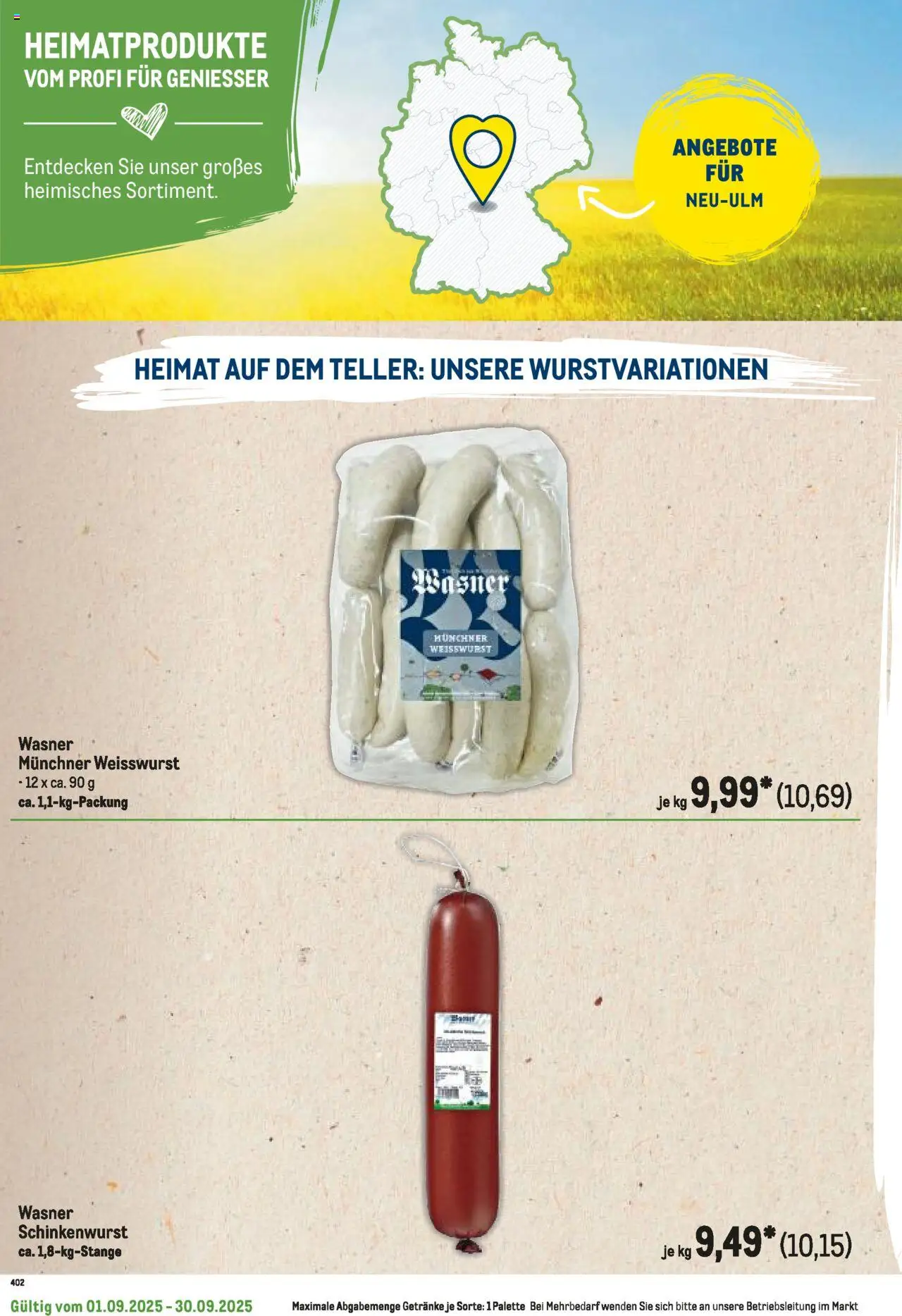 Metro Regionaler Flyer – gültig ab 01.09.2025 | Seite: 118 | Produkte: Weißwurst