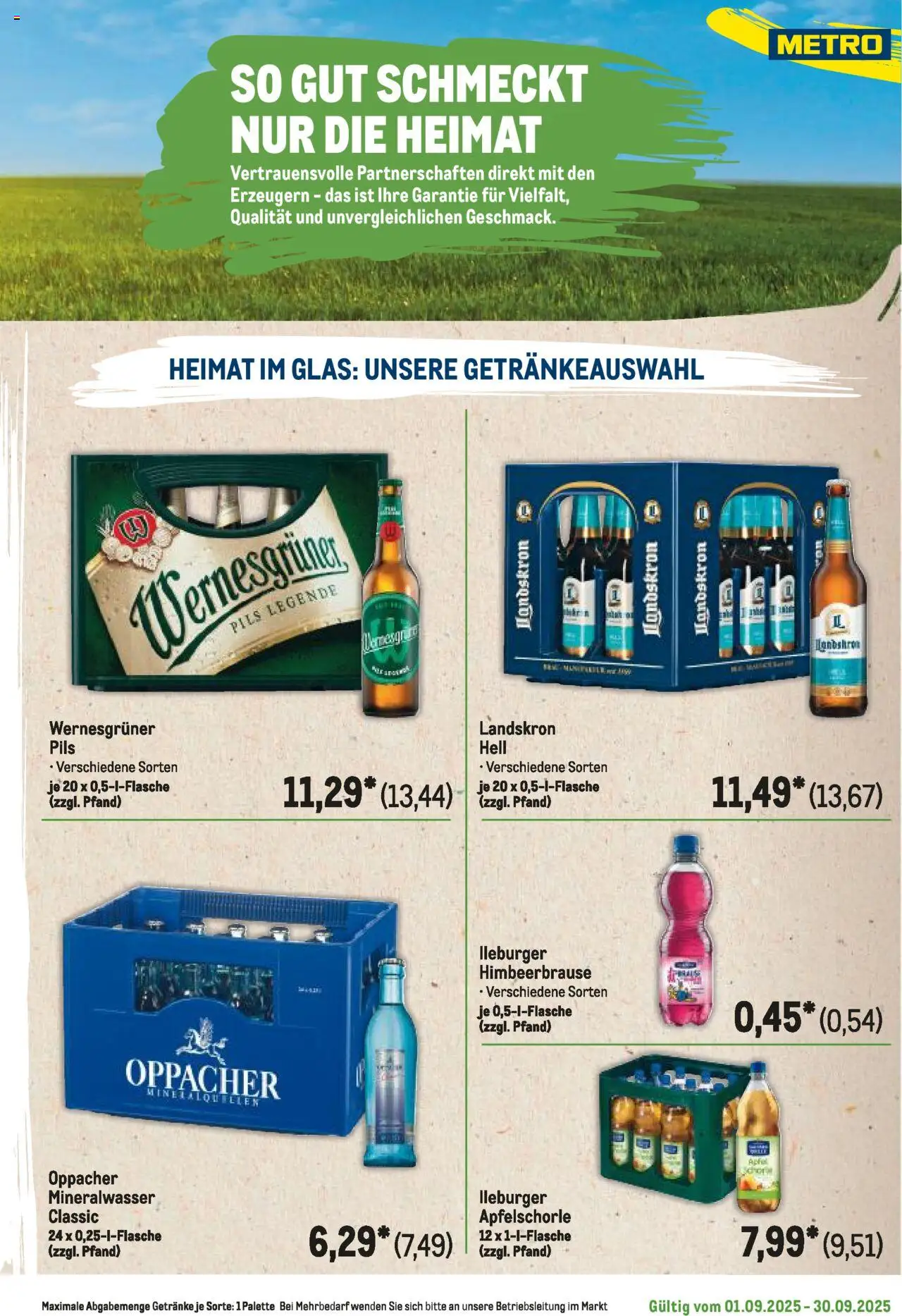 Metro Regionaler Flyer – gültig ab 01.09.2025 | Seite: 121 | Produkte: Pils, Wernesgruner, Äpfel, Mineralwasser