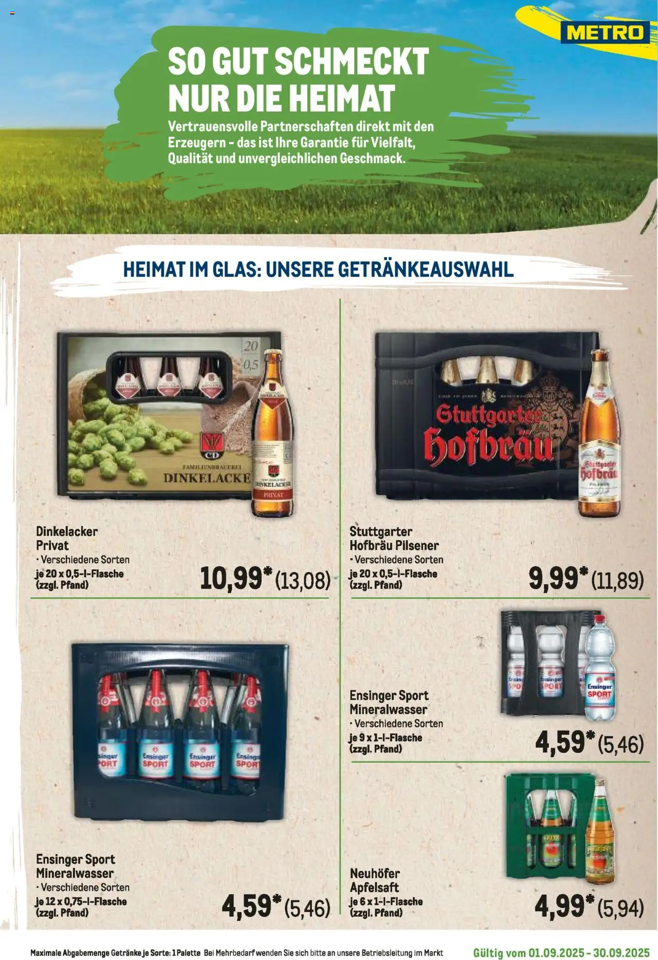 Metro Regionaler Flyer – gültig ab 01.09.2025 | Seite: 127 | Produkte: Apfelsaft, Mineralwasser