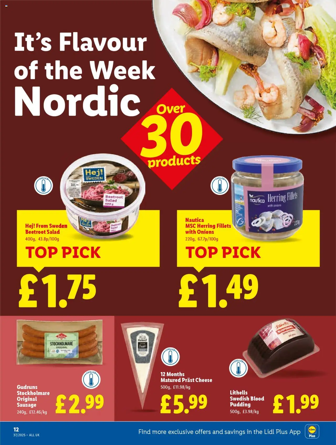  | Page: 14 | Products: Cheese, Salad, Pudding, Sausage