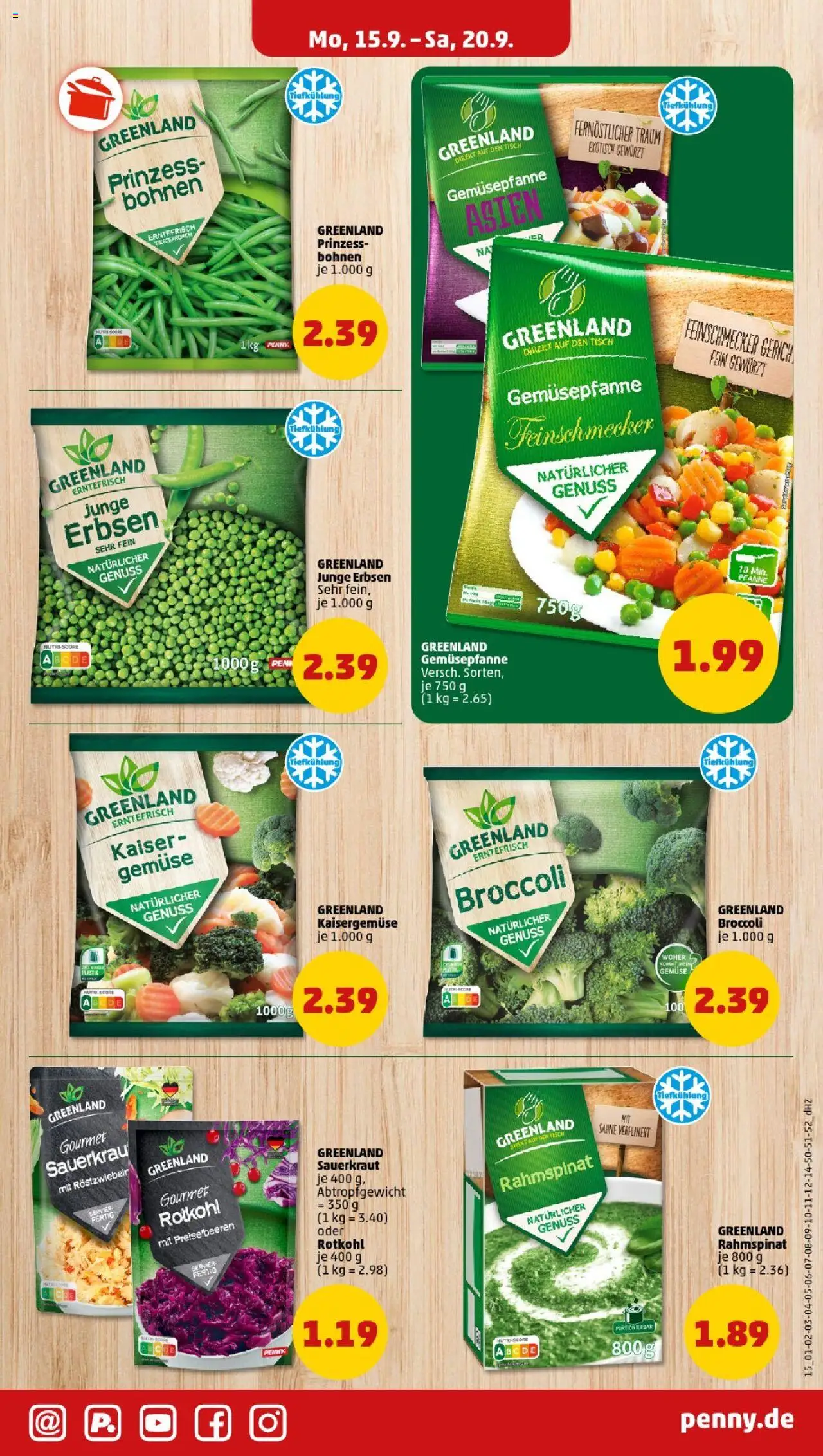 Penny - Nordrhein - Westfalen – gültig ab 15.09.2025 | Seite: 15 | Produkte: Rotkohl, Tisch, Gemüse, Erbsen