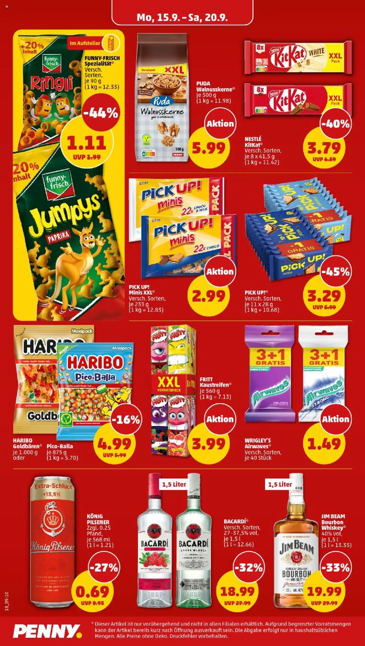 Penny - Nordrhein - Westfalen – gültig ab 15.09.2025 | Seite: 18 | Produkte: Bacardi, Jim beam, Haribo, Bourbon