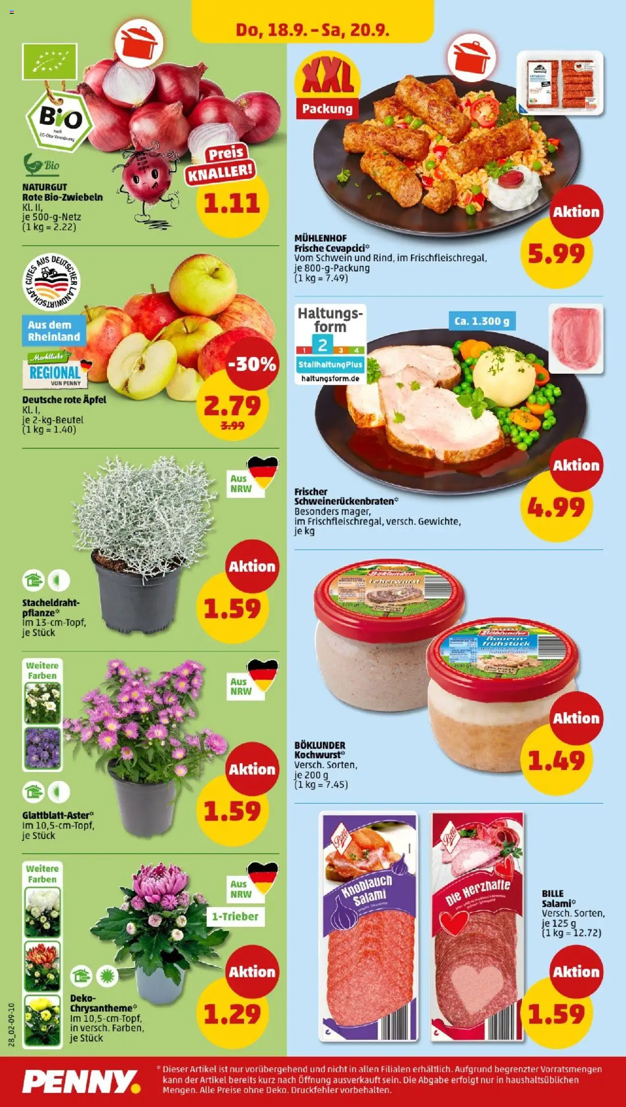 Penny - Nordrhein - Westfalen – gültig ab 15.09.2025 | Seite: 30 | Produkte: Cevapcici, Äpfel, Knoblauch, Salami