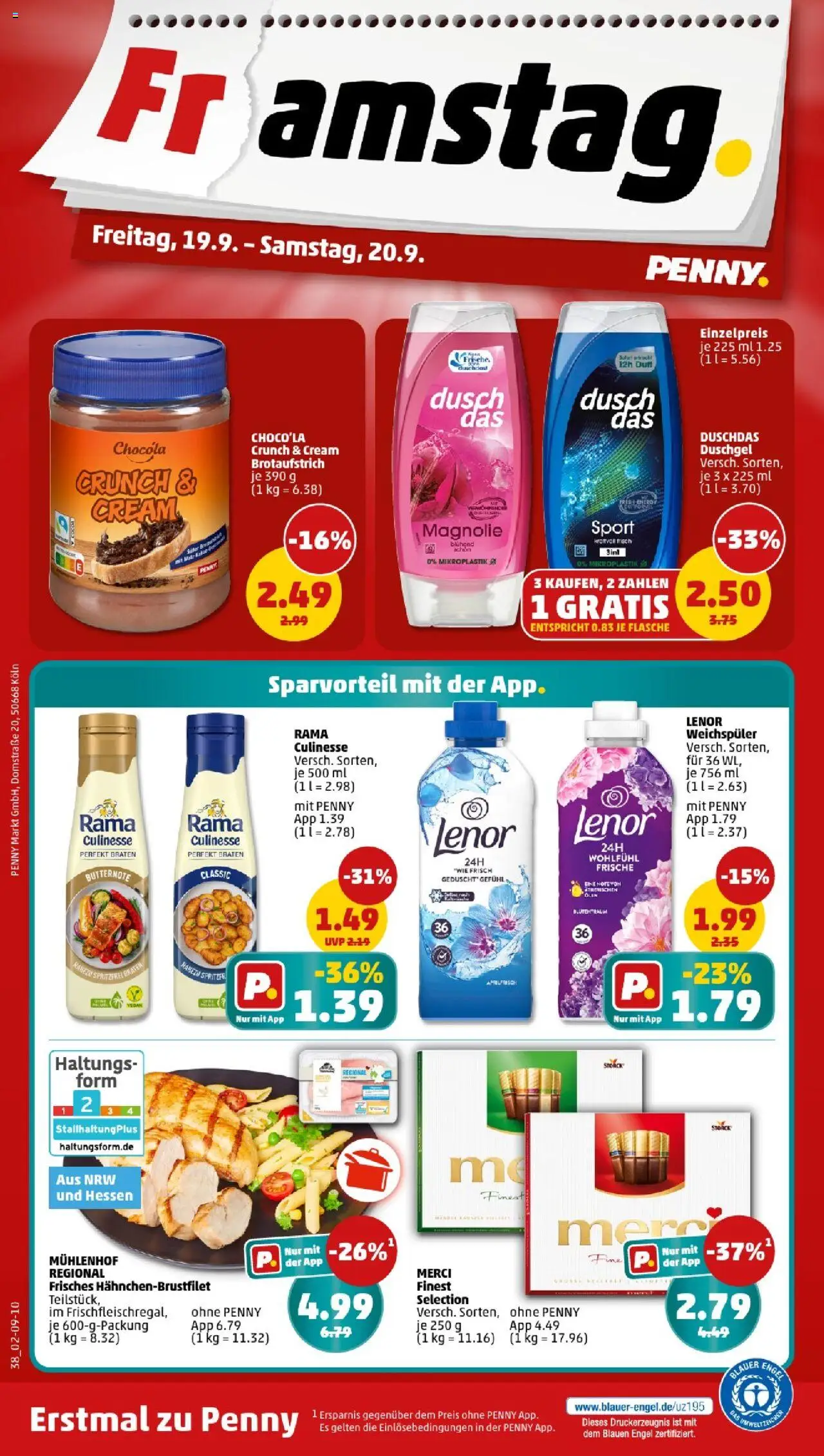 Penny - Nordrhein - Westfalen – gültig ab 15.09.2025 | Seite: 40 | Produkte: Lenor, Duft, Weichspüler, Duschdas