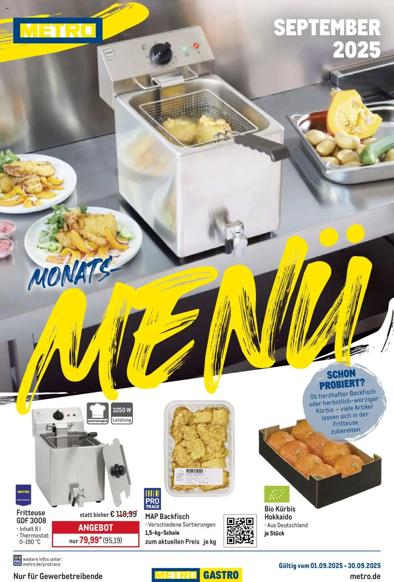 Metro Monats-Menü – gültig ab 01.09.2025 | Seite: 1 | Produkte: Kürbis, Fritteuse