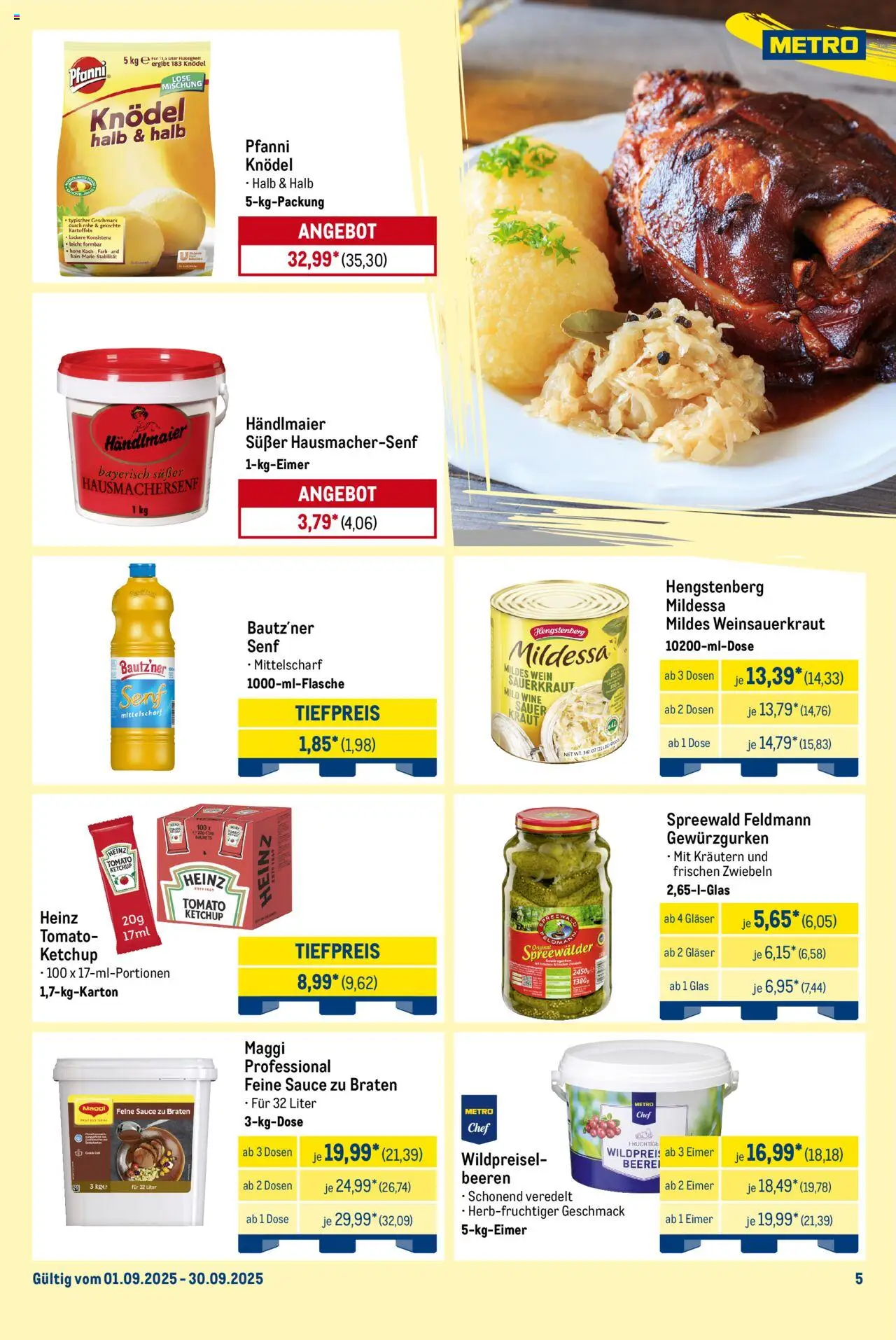 Metro Monats-Menü – gültig ab 01.09.2025 | Seite: 5 | Produkte: Maggi, Heinz ketchup, Zwiebeln, Wein