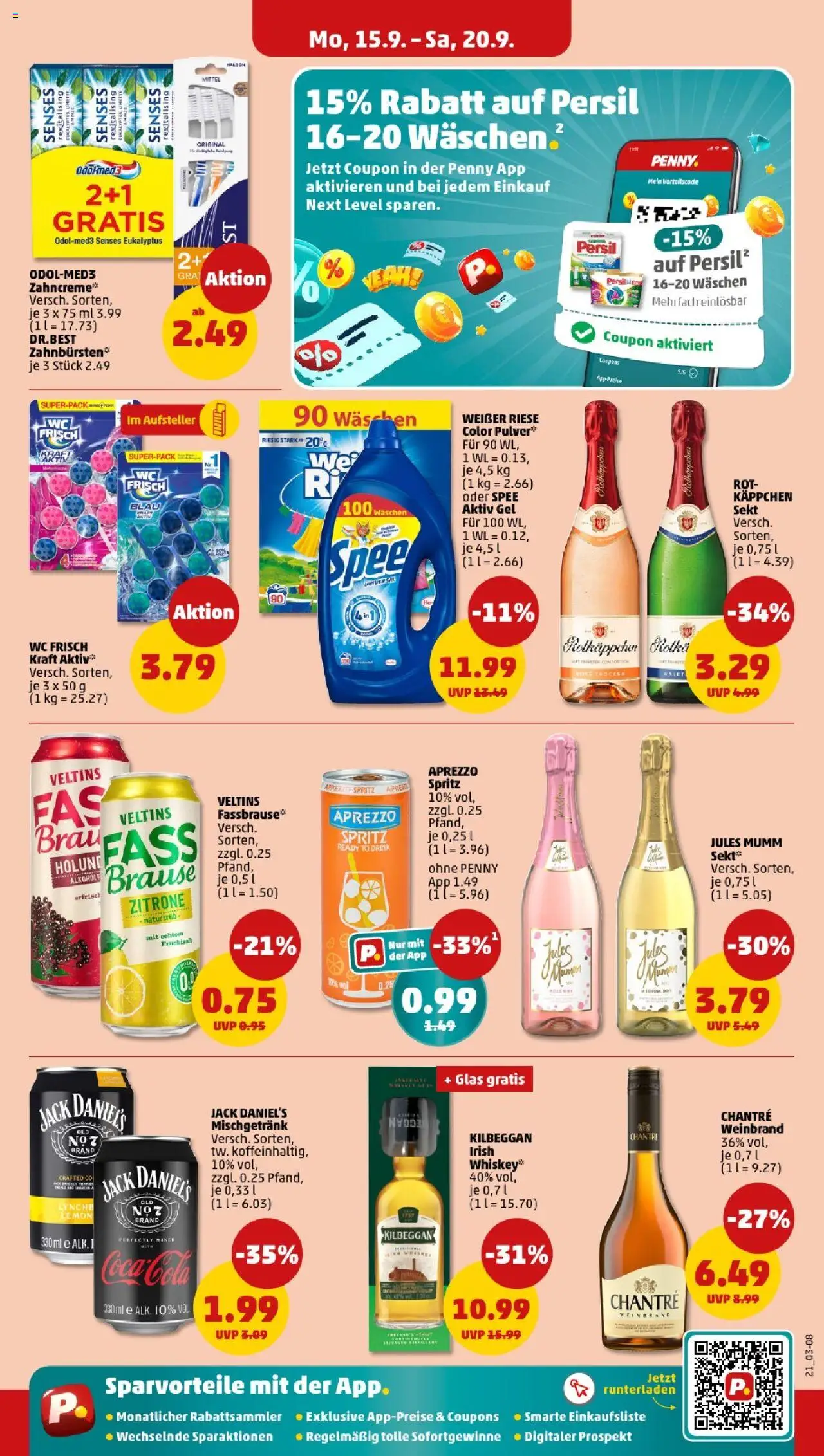 Penny - Niedersachsen  – gültig ab 15.09.2025 | Seite: 21 | Produkte: Sekt, Spee, Fassbrause, Persil
