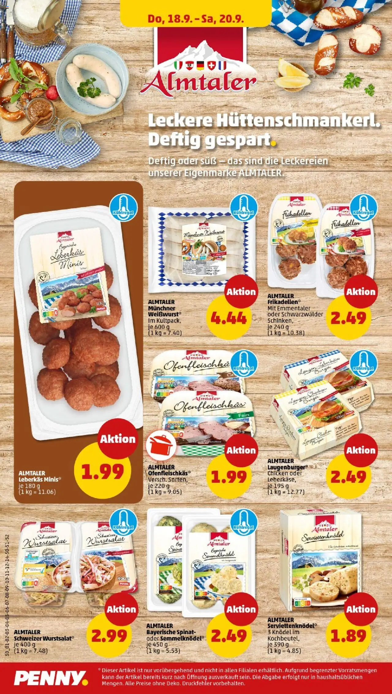 Penny - Niedersachsen  – gültig ab 15.09.2025 | Seite: 32 | Produkte: Burger, Schinken, Leberkase