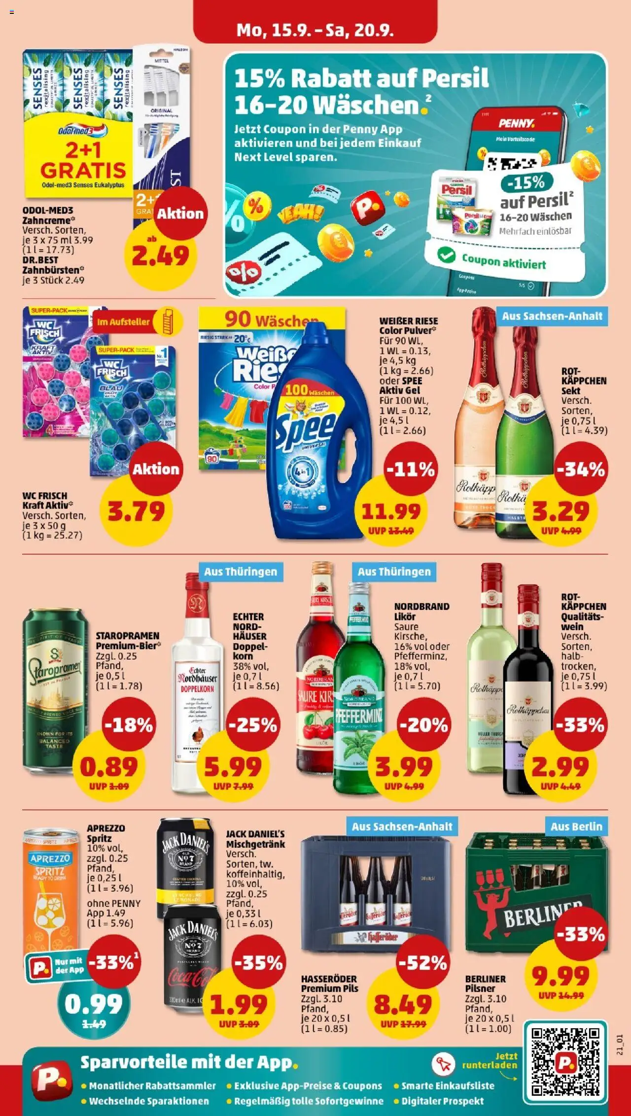 Penny - Berlin – gültig ab 15.09.2025 | Seite: 21 | Produkte: Berliner, Jack Daniel's, Wc frisch, Hasseröder