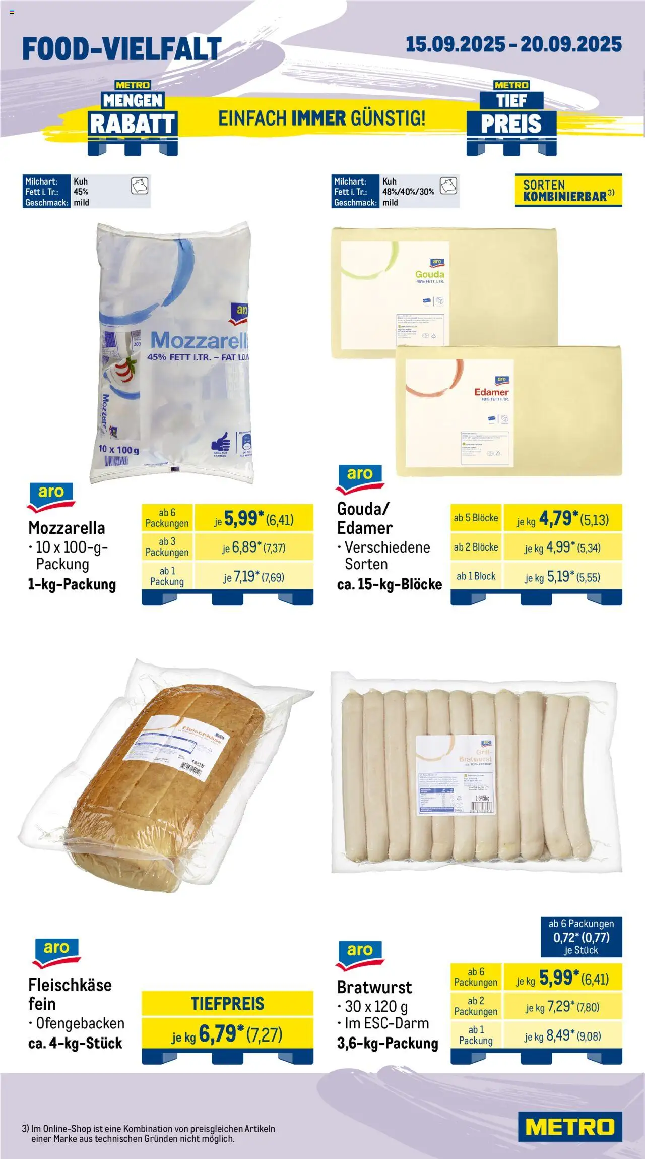 Metro Wochen-Angebote Gastro – gültig ab 15.09.2025 | Seite: 10 | Produkte: Grill, Gouda, Bratwurst, Edamer