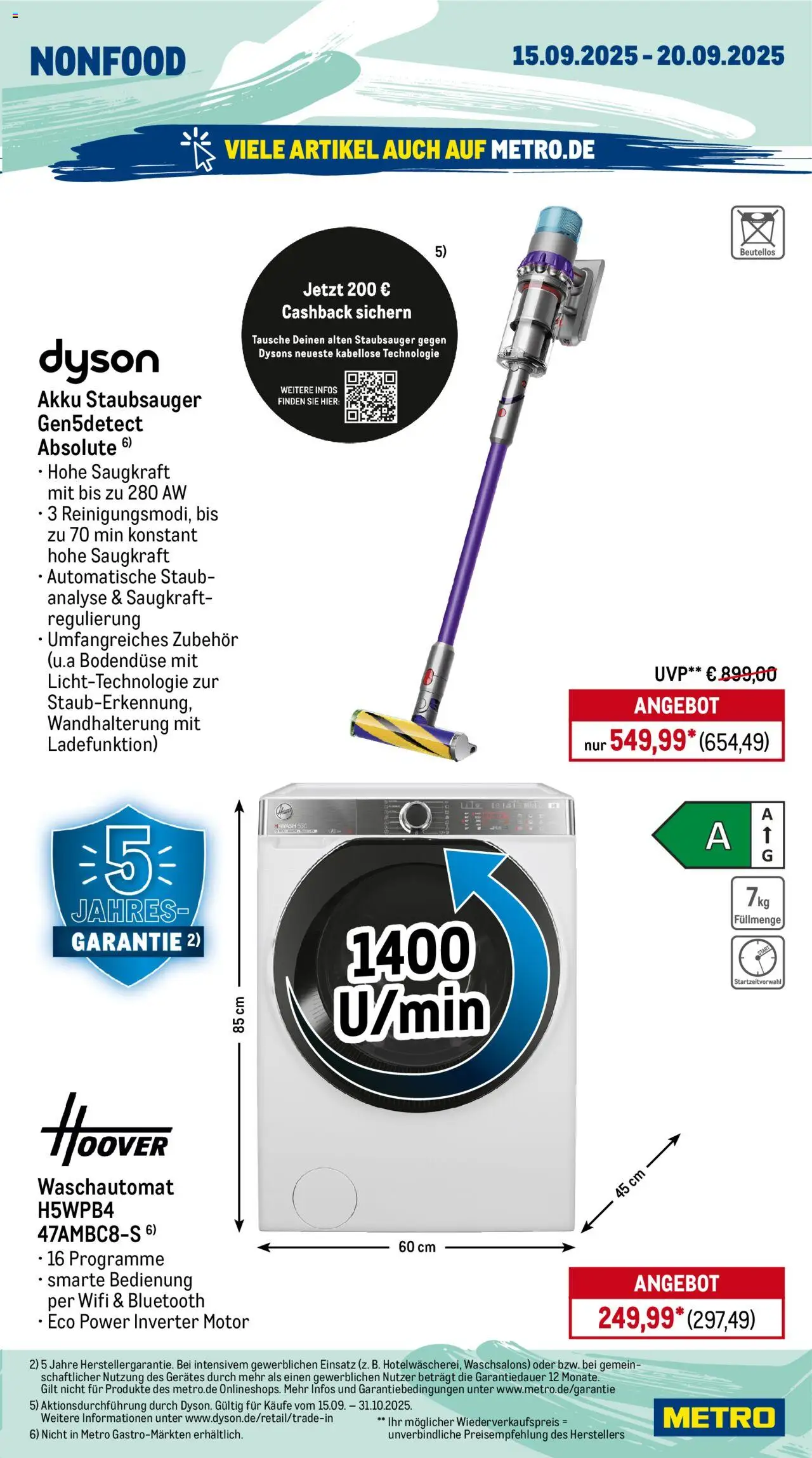 Metro Wochen-Angebote Gastro – gültig ab 15.09.2025 | Seite: 17 | Produkte: Dyson, Staubsauger
