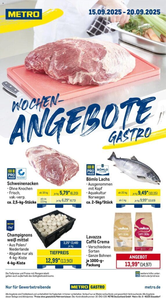 Metro Wochen-Angebote Gastro (ab 15.09.2025) zum Blättern