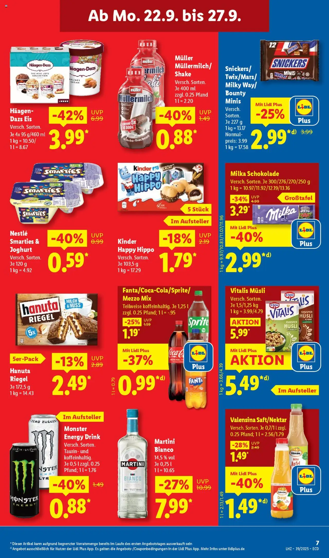 Lidl Prospekt 	 – gültig ab 22.09.2025 | Seite: 15 | Produkte: Fanta, Sprite, Milch, Smarties
