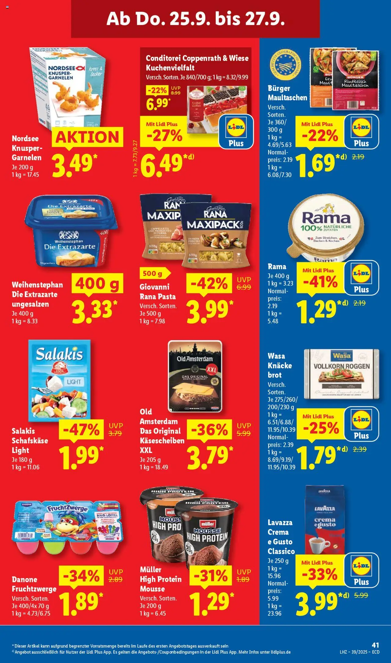 Lidl Prospekt 	 – gültig ab 22.09.2025 | Seite: 57 | Produkte: Rama, Fruchtzwerge, Burger, Salakis