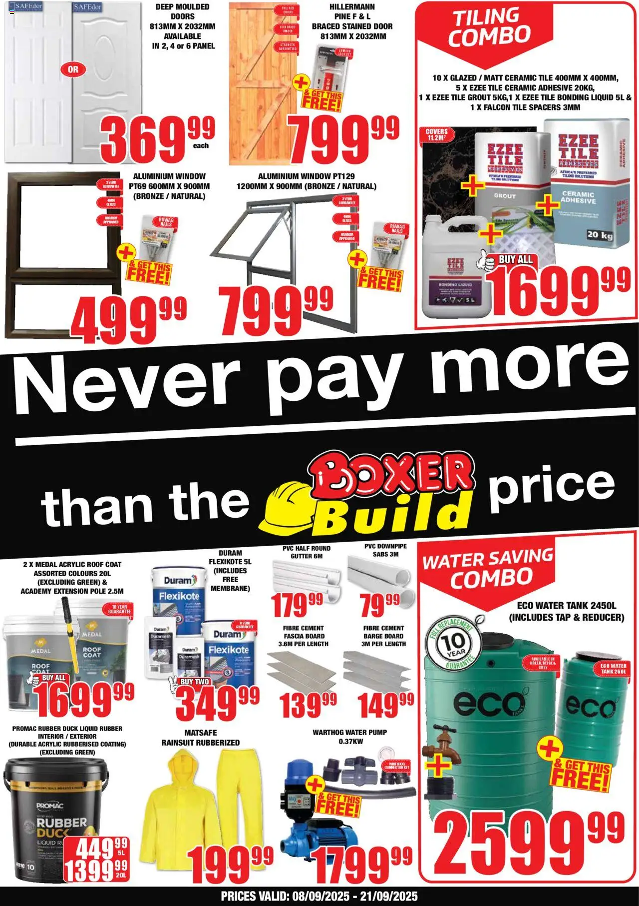 New Boxer catalogue – valid from 08.09.2025 | Page: 1 | Products: Coat, Tank, Tap, Water