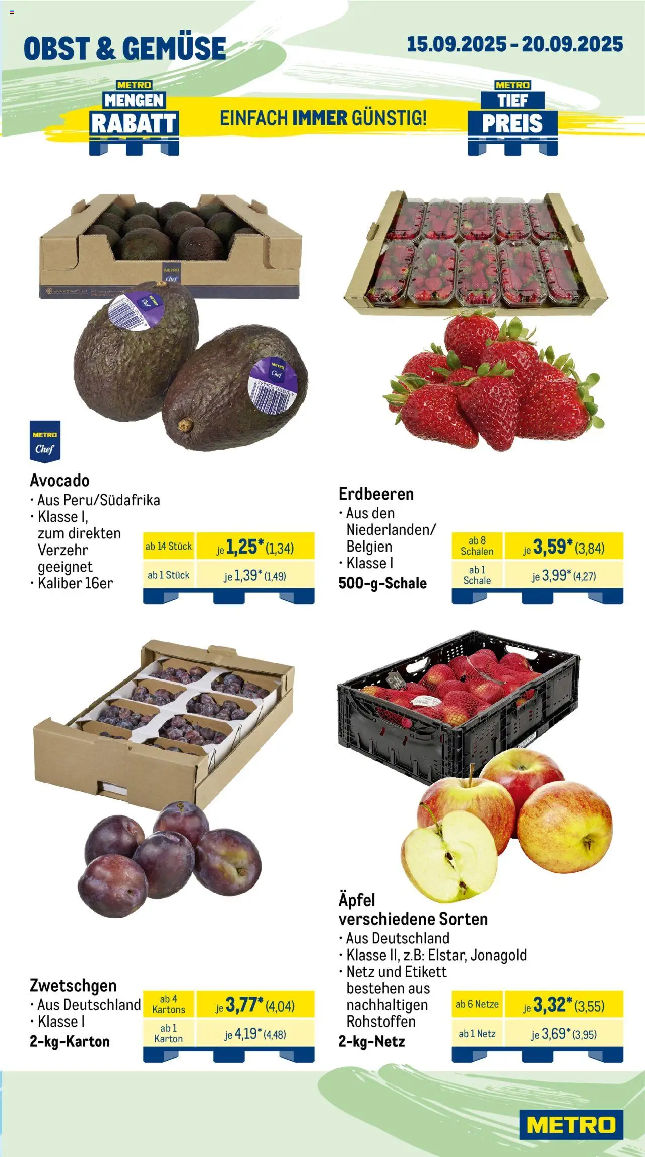 Metro Prospekt 	 – gültig ab 15.09.2025 | Seite: 7 | Produkte: Äpfel, Avocado, Obst, Erdbeeren