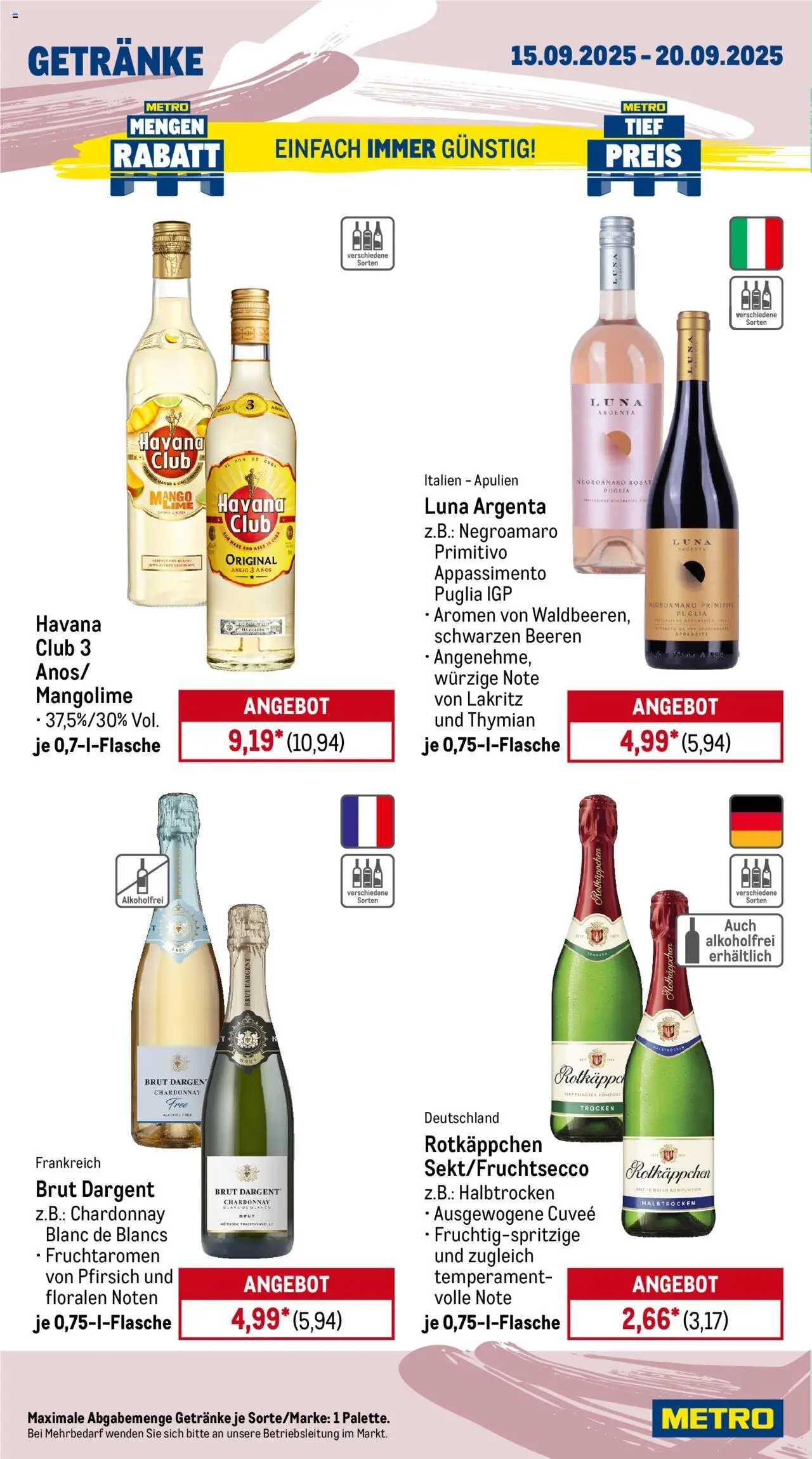 Metro Prospekt 	 – gültig ab 15.09.2025 | Seite: 16 | Produkte: Sekt, Mango, Pfirsich, Rotkäppchen