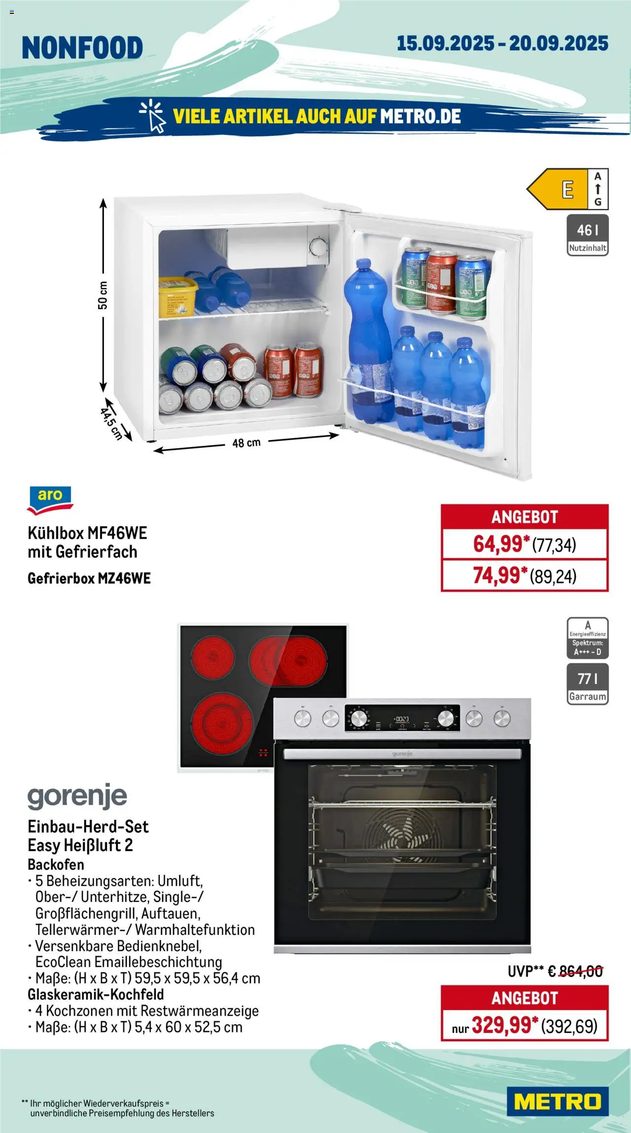 Metro Prospekt 	 – gültig ab 15.09.2025 | Seite: 18 | Produkte: Gorenje, Backofen