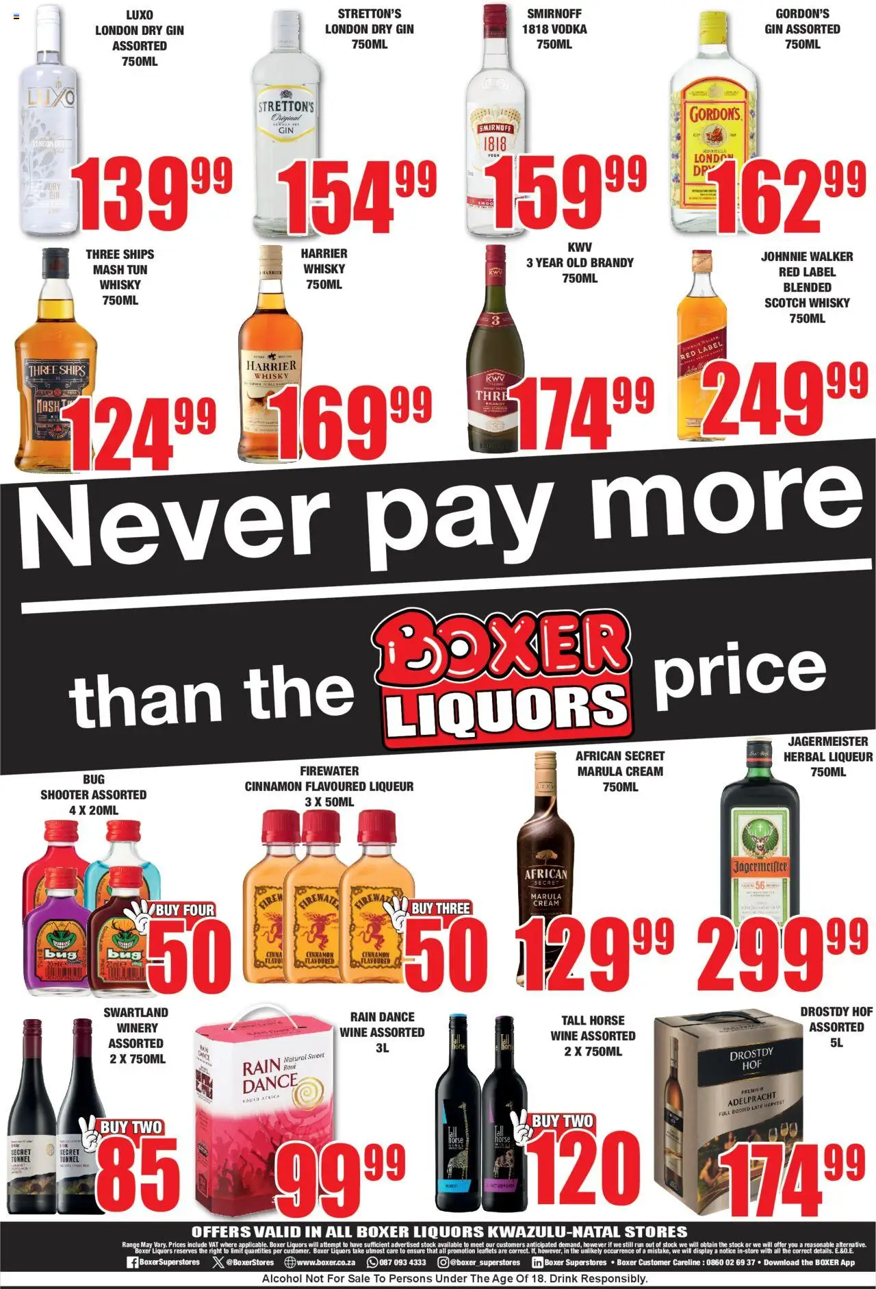 New Boxer catalogue – valid from 08.09.2025 | Page: 2 | Products: Brandy, Gin, Vodka, Stock