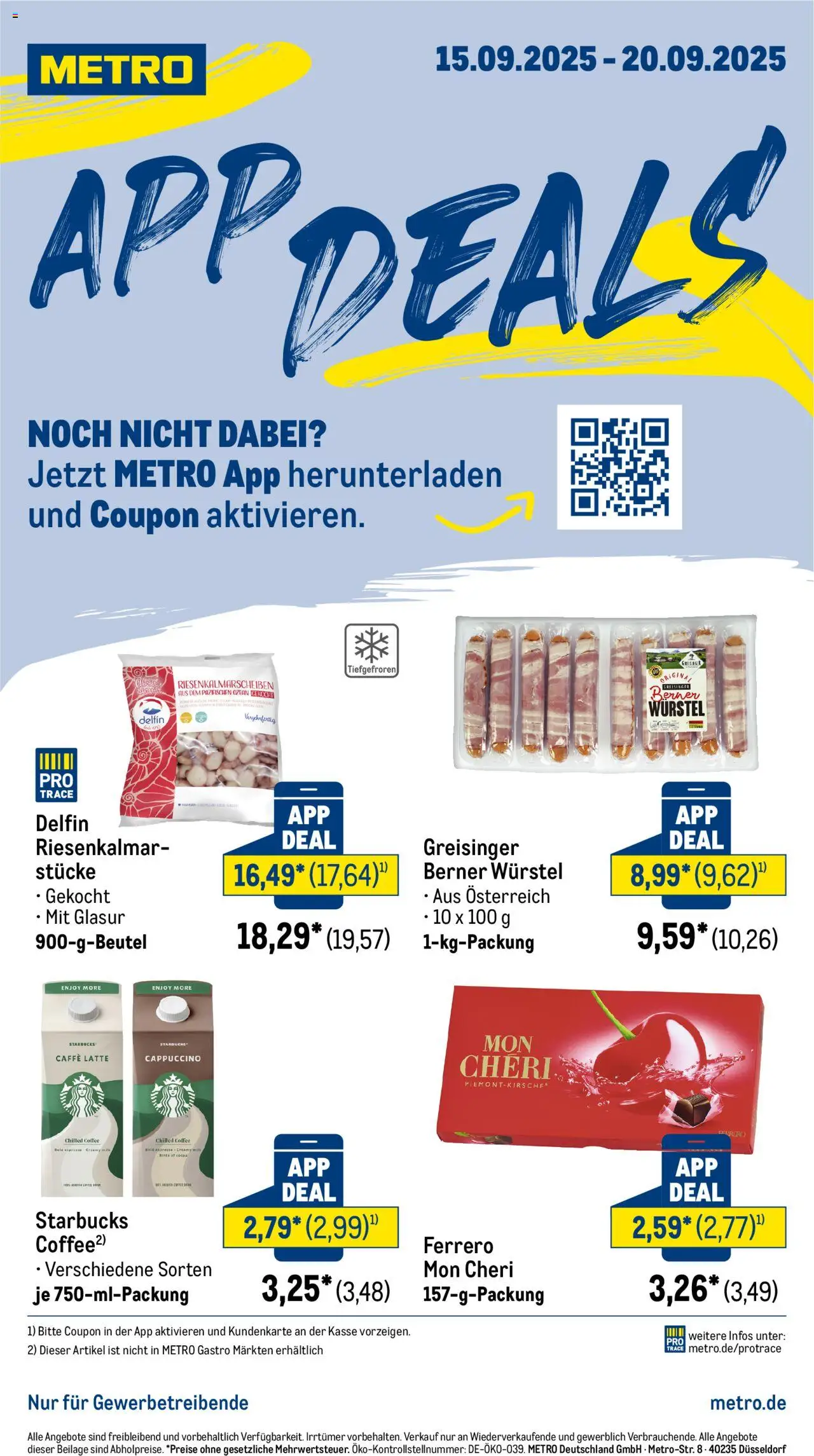 Metro App Deals – gültig ab 15.09.2025 | Seite: 1 | Produkte: Starbucks, Mon cheri