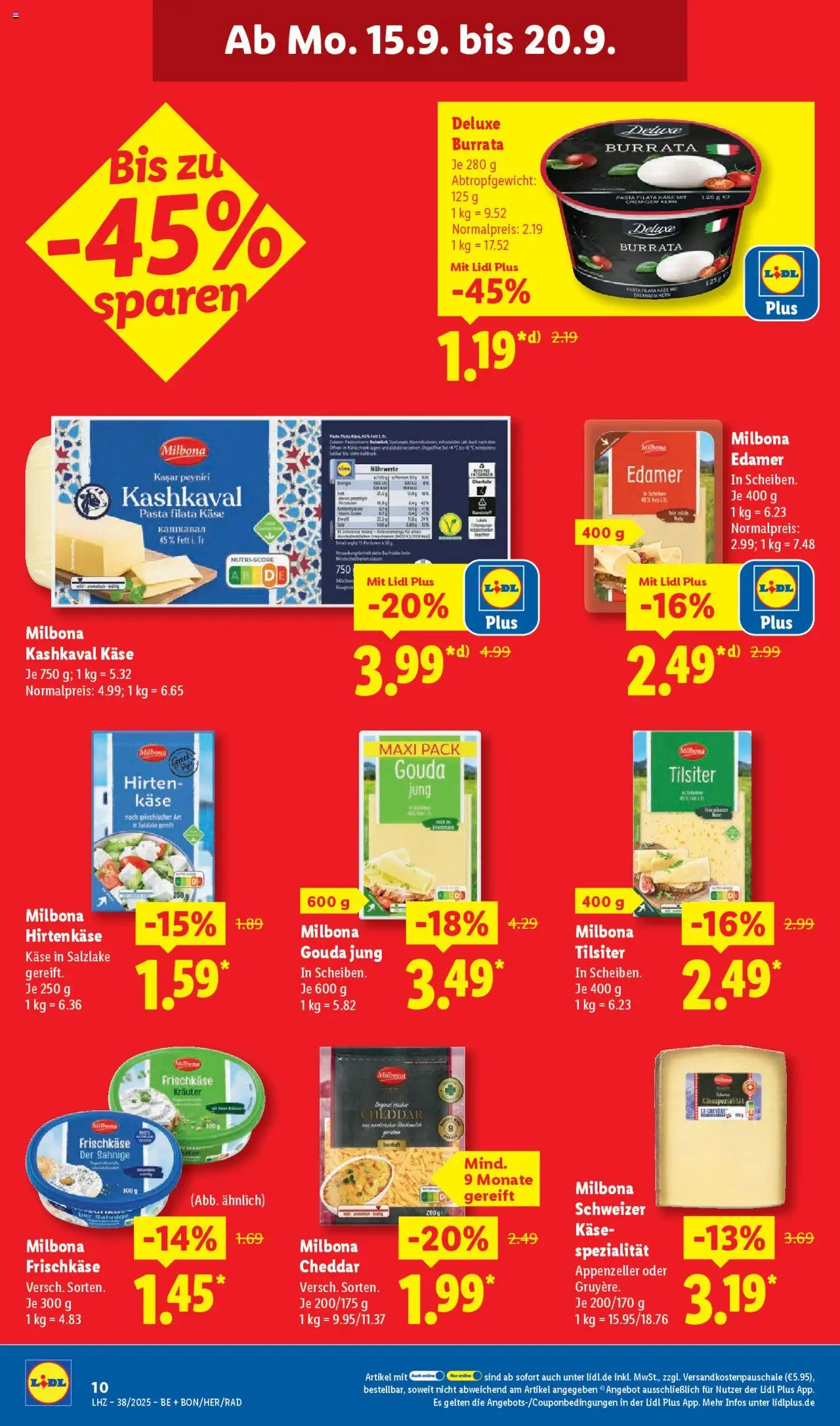 Lidl Prospekt Zossen – gültig ab 15.09.2025 | Seite: 18 | Produkte: Käse, Gouda, Pasta, Frischkase