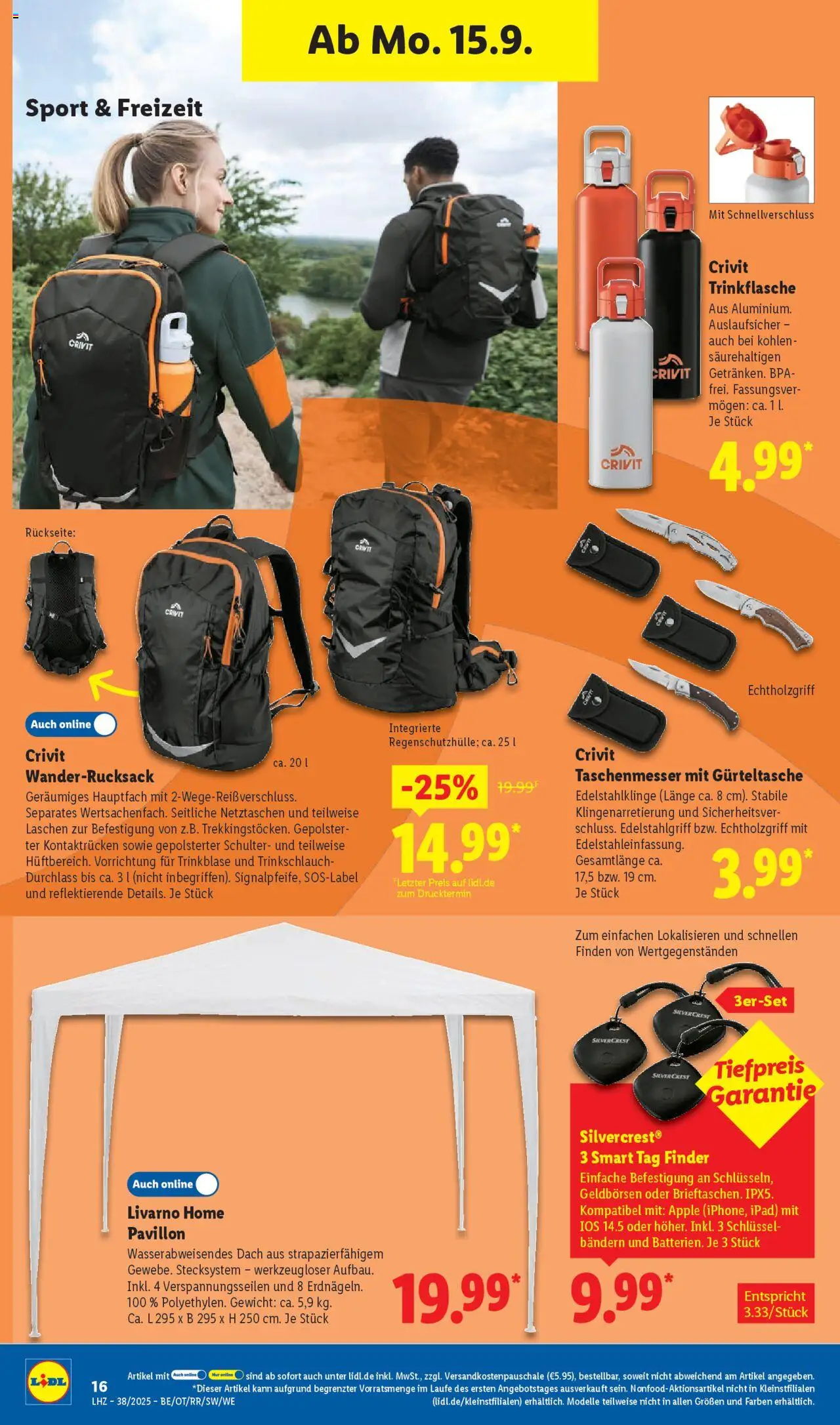 Lidl Prospekt Zossen – gültig ab 15.09.2025 | Seite: 28 | Produkte: Gewicht, Ipad, Apple, Wanderrucksack