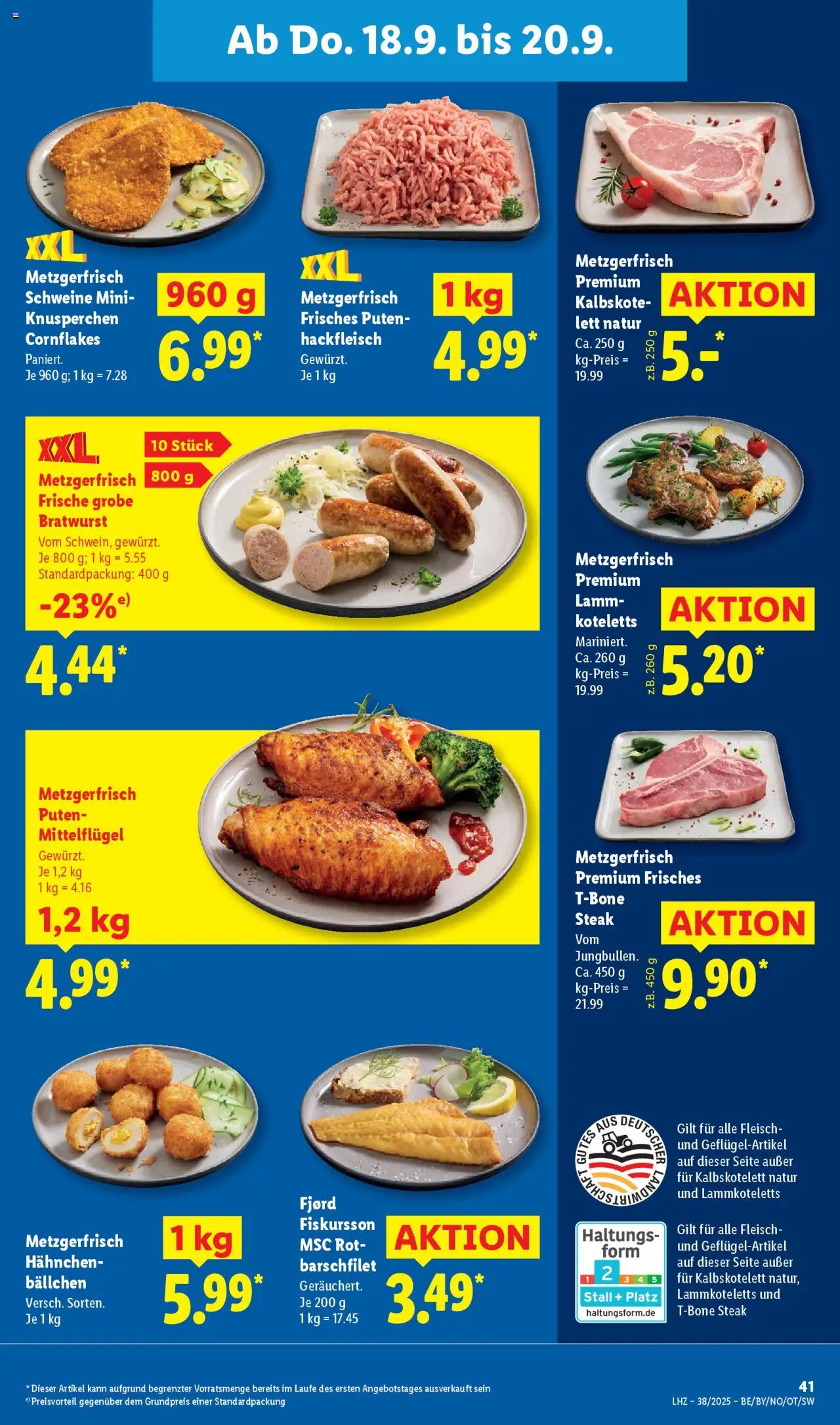 Lidl Prospekt Zossen – gültig ab 15.09.2025 | Seite: 61 | Produkte: Bratwurst, Steak, Fleisch, Hackfleisch